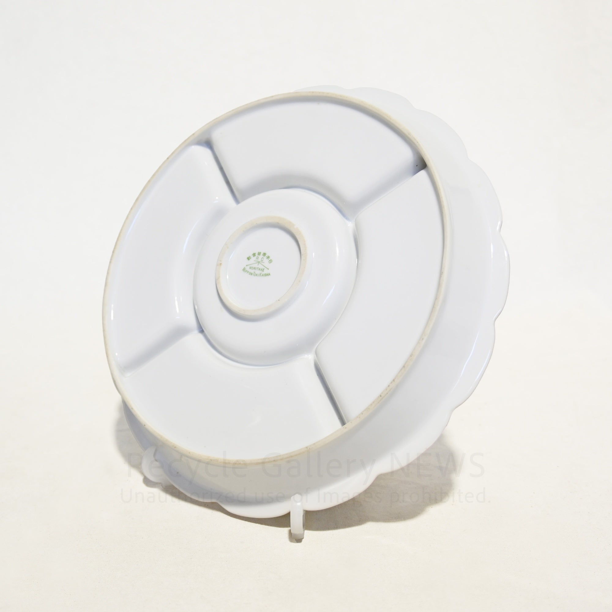 Old Noritake Hors d'oeuvre Serving plate Taisho era 1912s Japan-Domestic-market Yajirobe backstamp / オールドノリタケ オードブル サービングプレート 大正時代 1912年頃 国内向けヤジロベー バックスタンプ