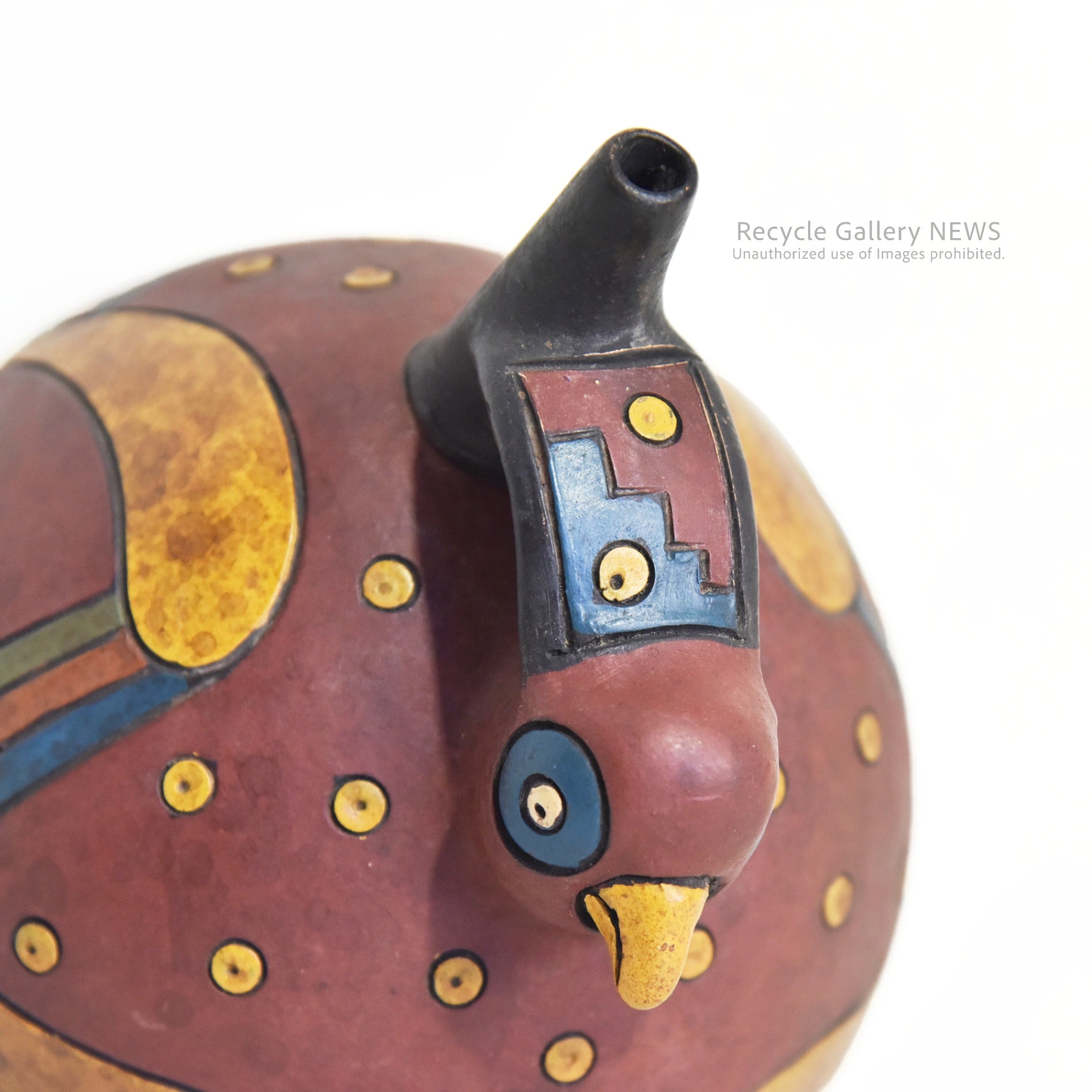 South America Bird Jug earthenware Stoneware Peru Fork art / 鳥型