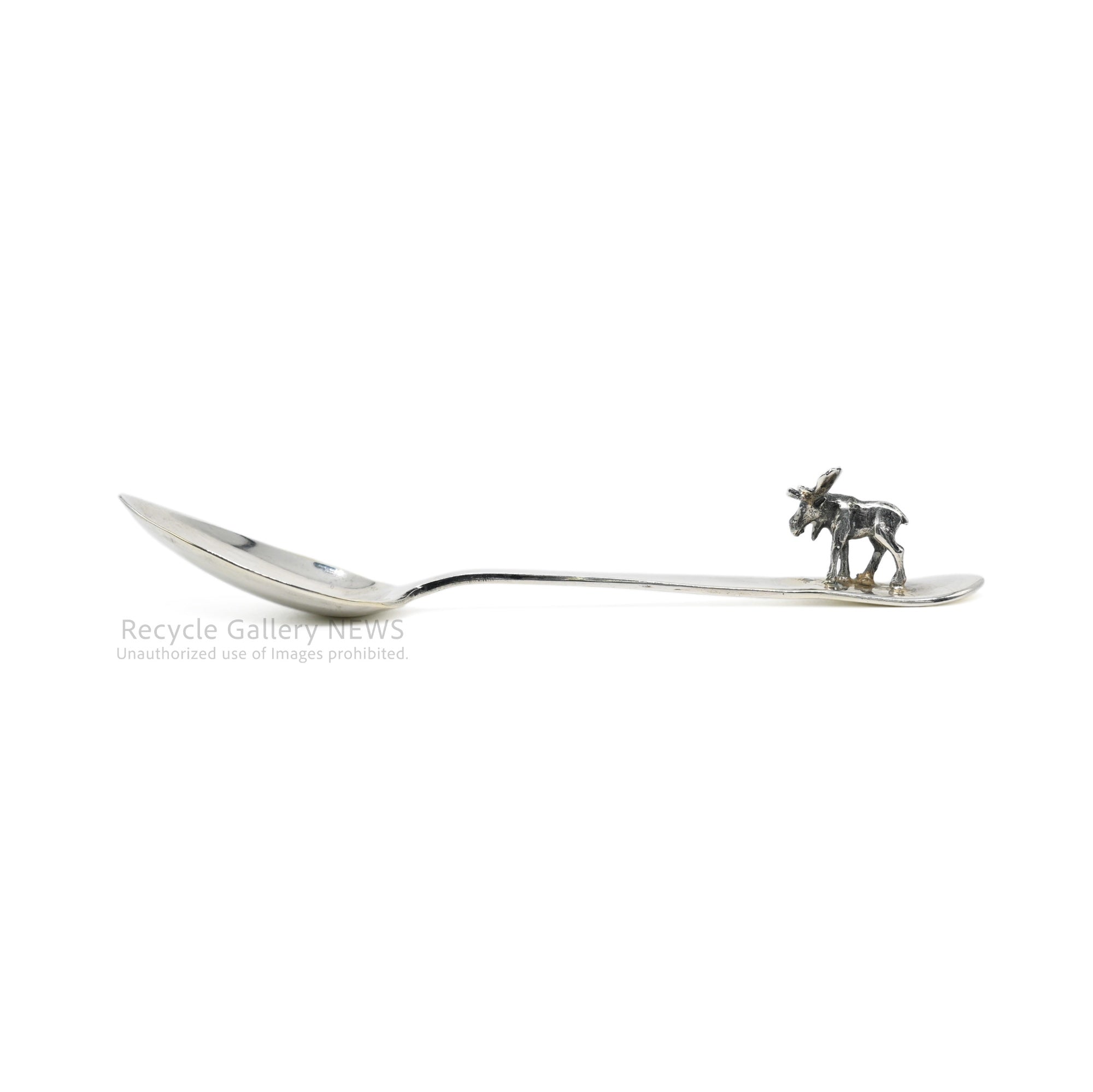 Sterling Silver Animal Spoons Set of 2 Moose & Bison Made in Canada / 動物たちのスプーン 2本セット ミニスプーン スターリングシルバー製 カナダ産 動物モチーフ ムース バイソン レゾリュート・ベイ