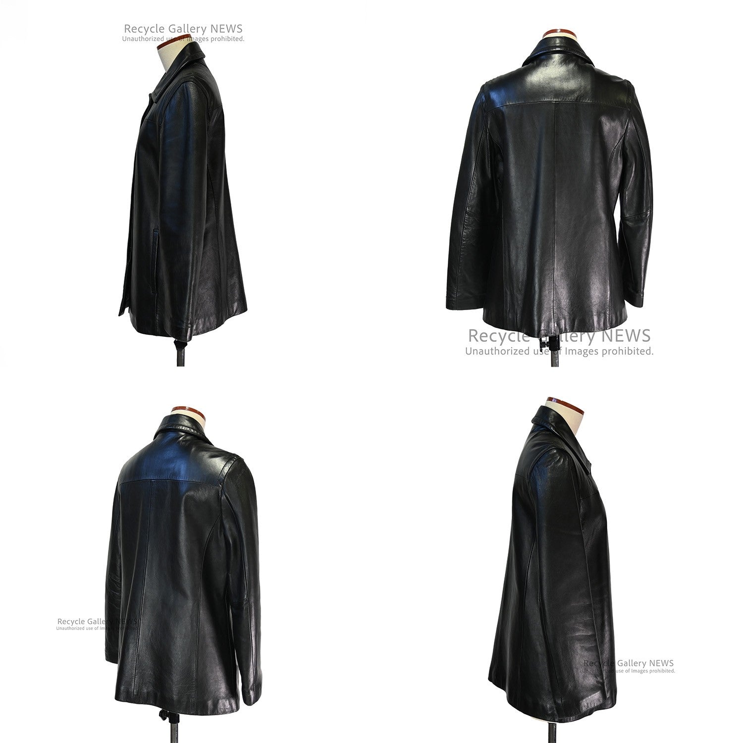 COACH Black Leather Car Coat Lambskin / コーチ ラムレザー カーコート 黒