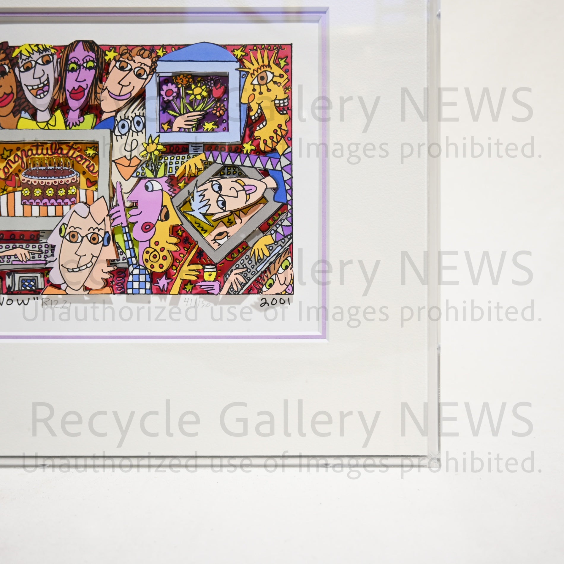 James Rizzi CELEBRATION TIME IS NOW 2001's Silk-screen 3D Urban Primitive Modern Art / ジェームス・リジィ セレブレーションタイム・イズ・ナウ 2001年 シルクスクリーン 現代アート