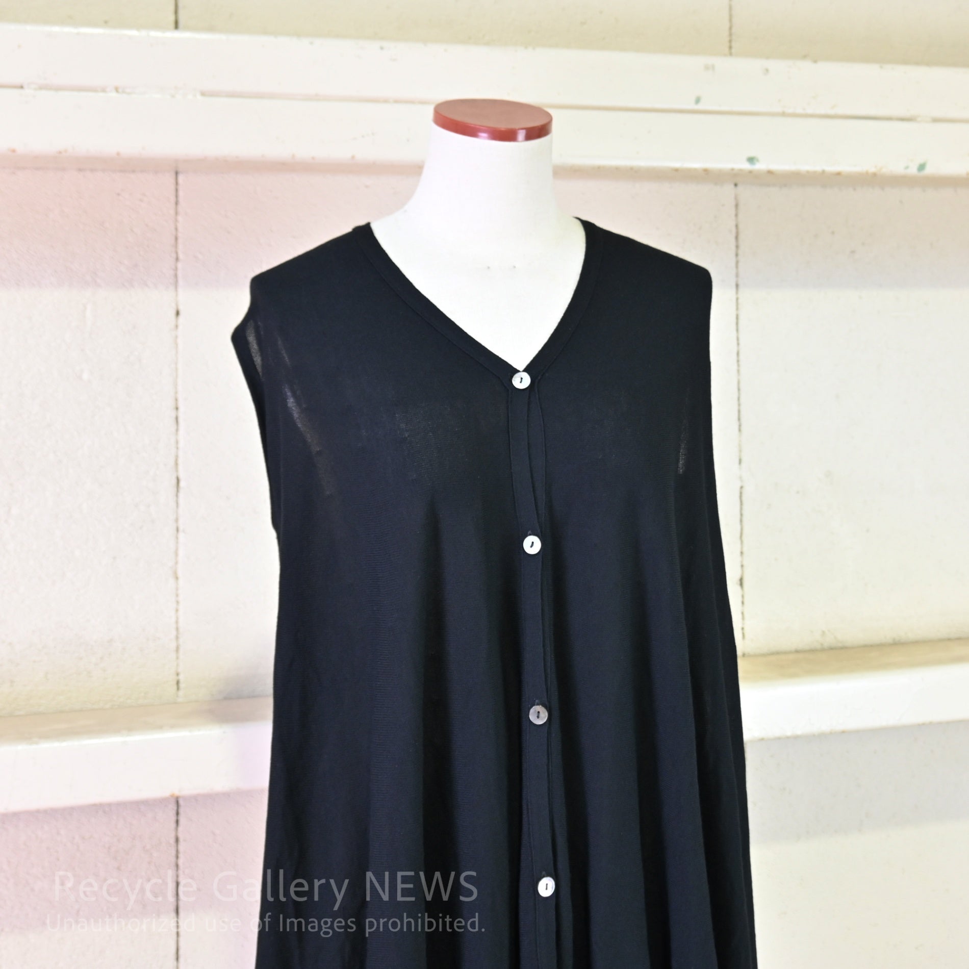 Maison Martin Margiela Silk rayon knit long vest size S Black MMM / メゾン・マルタン・マルジェラ（MMM期）シルクレーヨンニット ロングベスト S 黒
