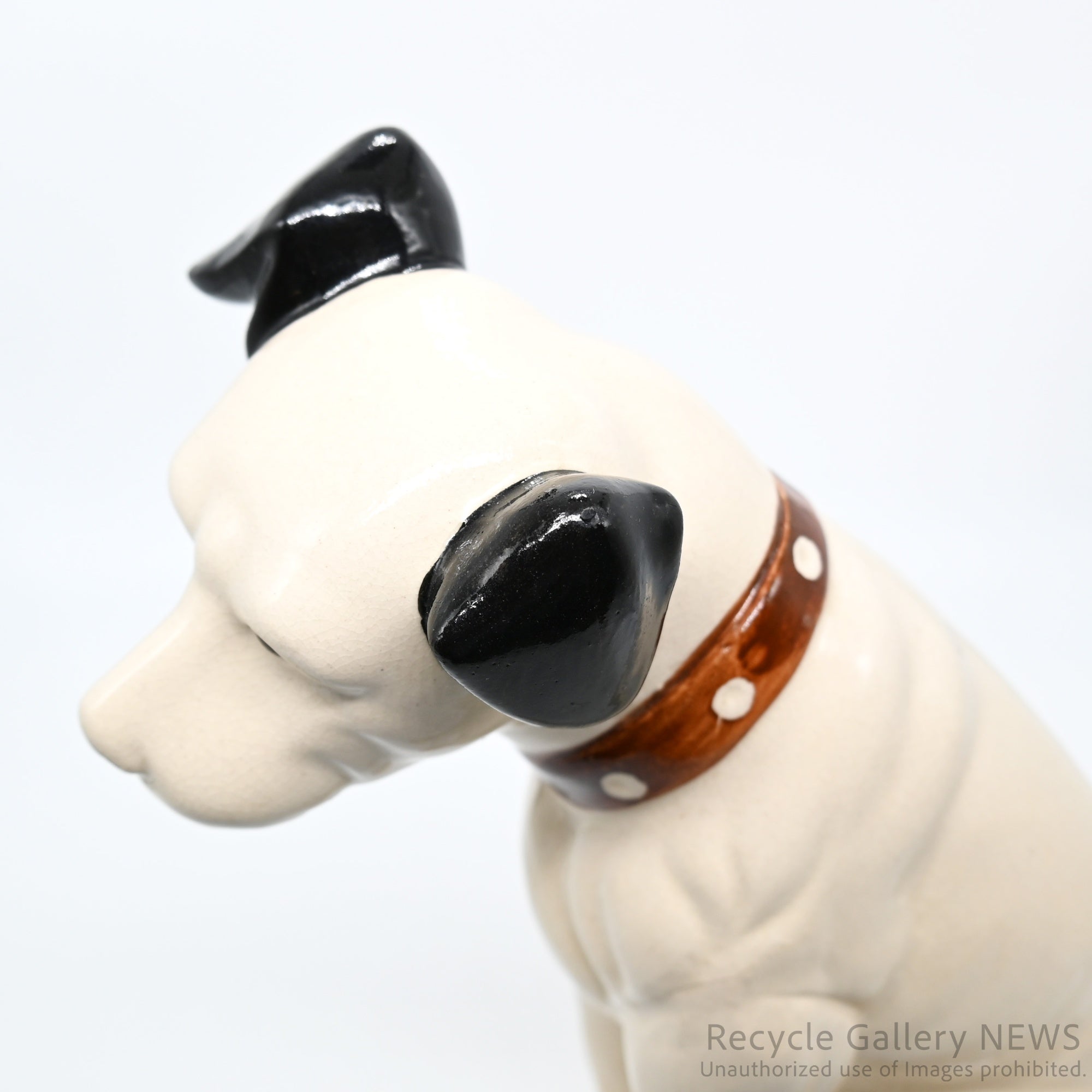 His Master's Voice "Nipper" Vintage Ceramic Dog Figurine Ornament Victor White /『主人の声』ビクター犬 ニッパー 陶器フィギュリン オブジェ 犬の置物 オーディオ レトロ 白