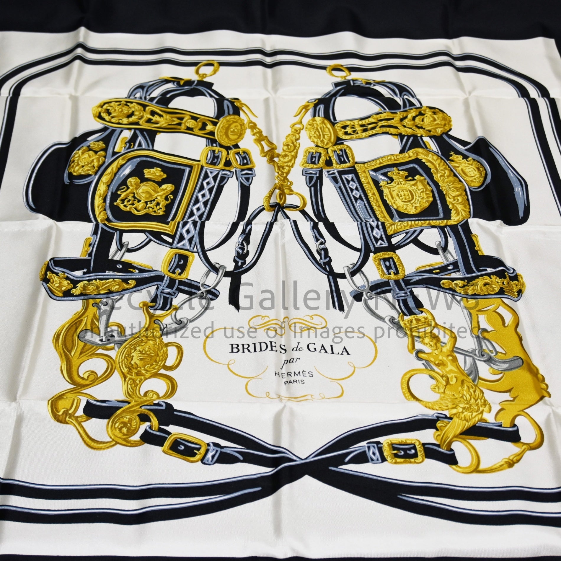 HERMES Carré 90 BRIDES de GALA Scarf 1990-2000s Unused Vintage / エルメス カレ90 ブリッド・ドゥ・ガラ スカーフ 1990〜2000年代当時物 未使用・新古品 ヴィンテージ