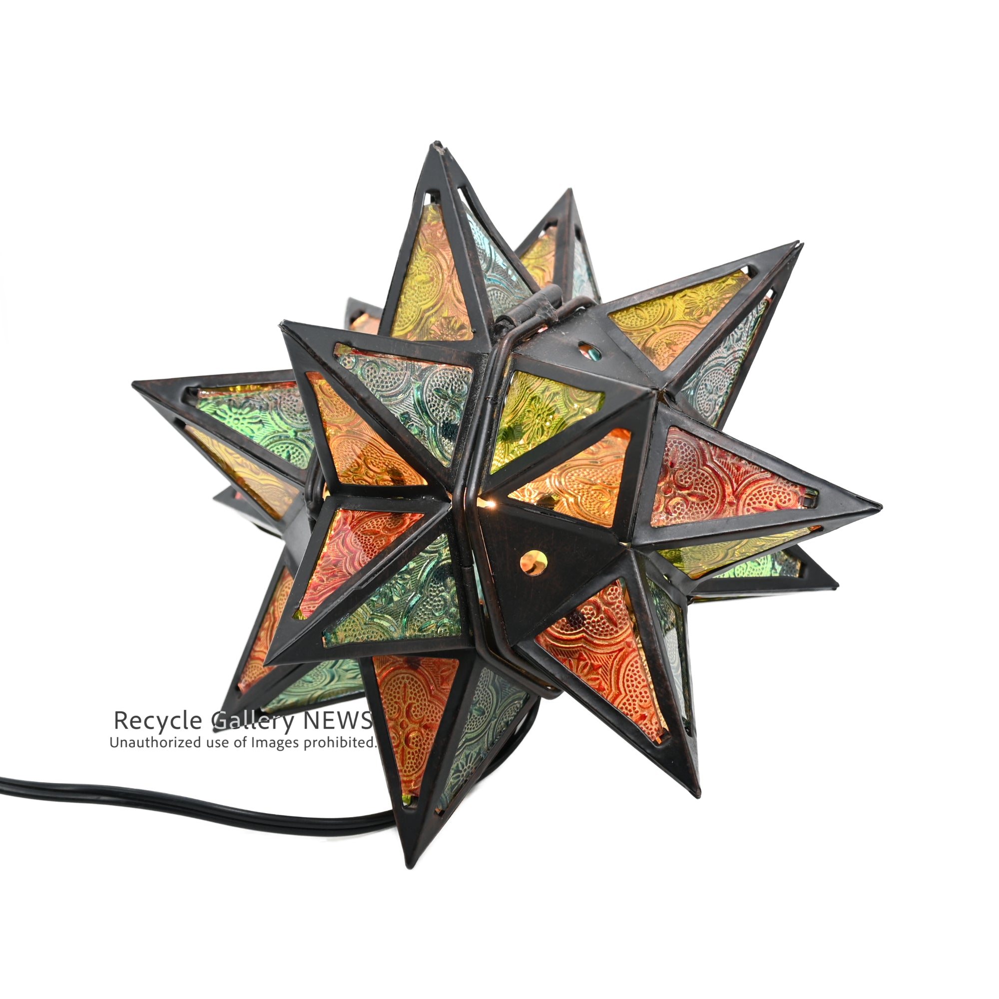 Patterned glass Star-shaped light Moroccan style Vintage / パターンガラス 星形ライト モロッカンスタイル ヴィンテージ