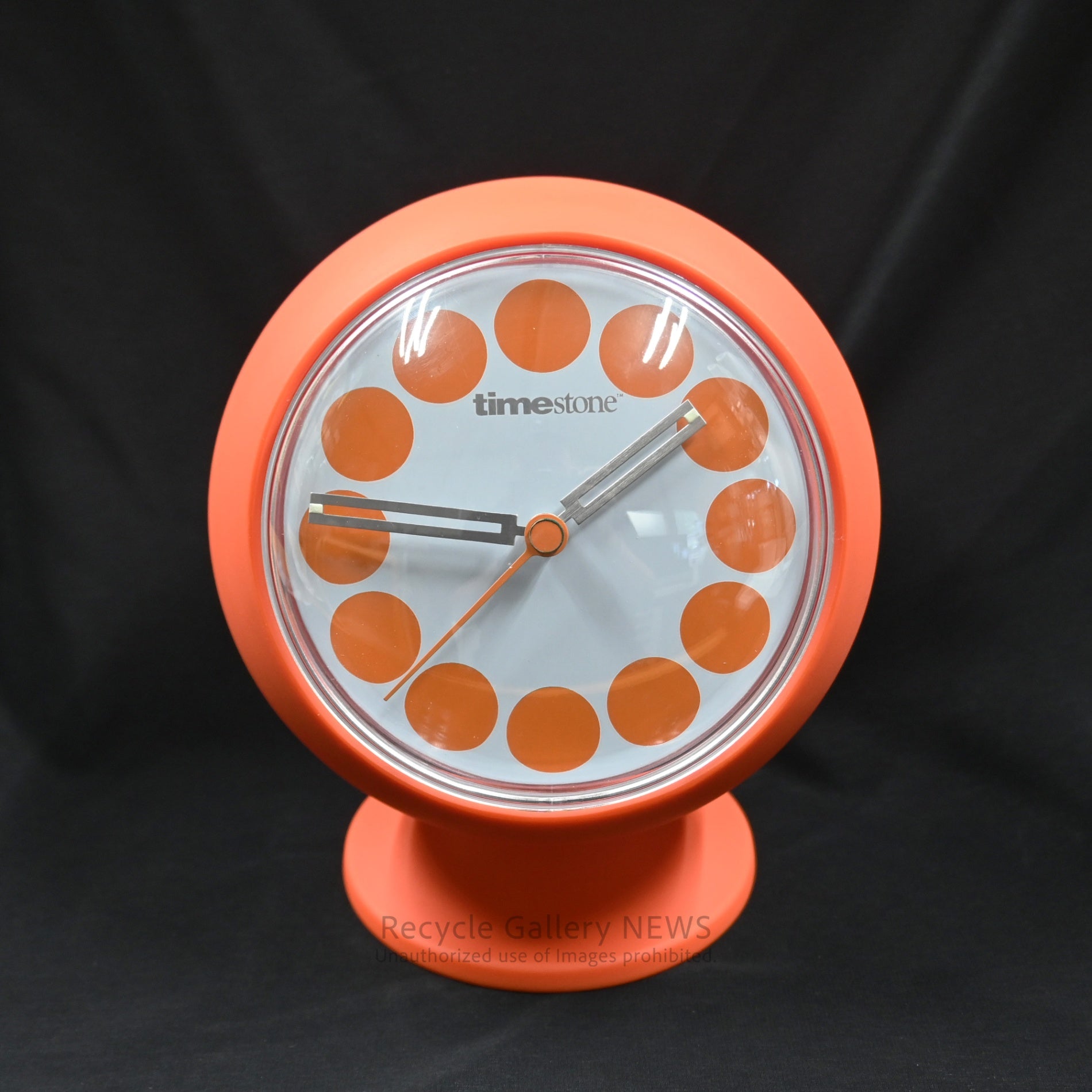 Timestone Vintage Orange Desk Clock Space Age Mid Century Modern Retro Pop / タイムストーン 置時計 オレンジ スペースエイジ ミッドセンチュリー レトロポップ