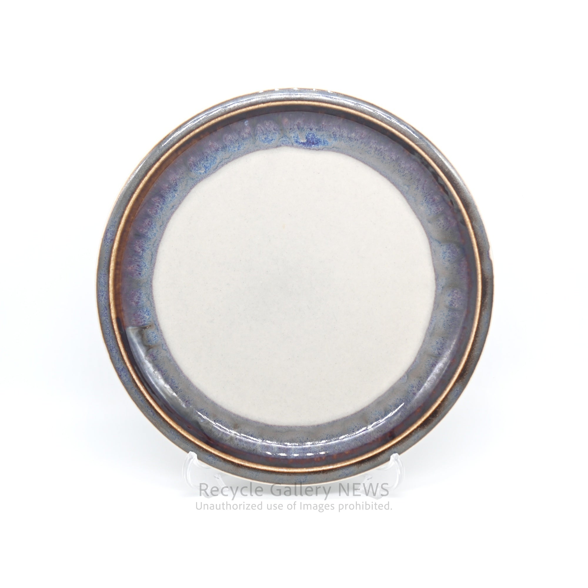 B&G Quistgaard 19cm Stoneware Plate Danish Vintage Blue Brown Gray / ビングオーグレンダール クイストゴー 19cmプレート 皿 デンマーク食器 ブルー ブラウン グレー