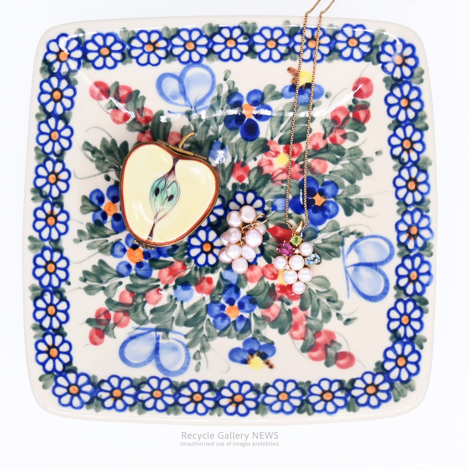VENA Polish Floral Square Bowl Eastern European Tableware / ヴェナ ポーランド 花柄 スクエアボウル  東欧 テーブルウェア