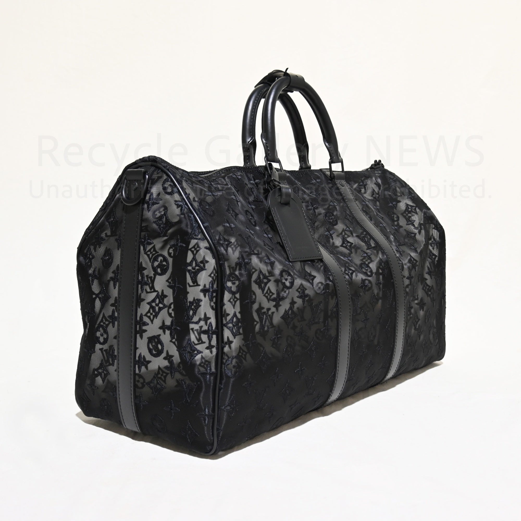 LOUIS VUITTON 2019 AW Virgil Abloh M53971 Monogram Mesh and Leather Boston Bag Keepall Bandouliere 50 / ルイ・ヴィトン ヴァージル・アブロー モノグラム メッシュ・レザー ボストンバッグ キーポル バンドリエール50