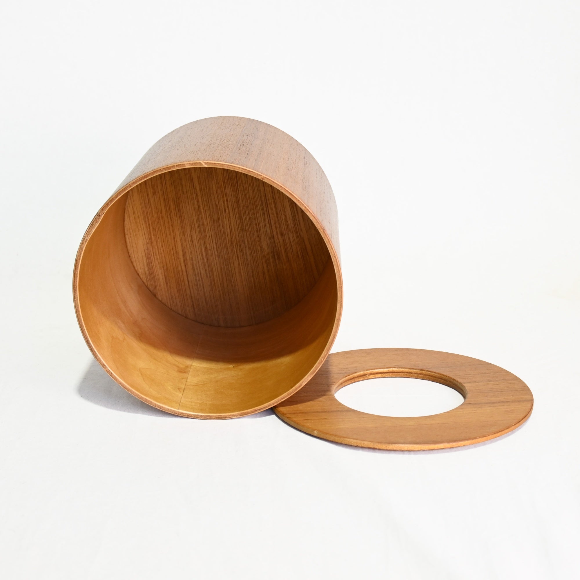 SAITO WOOD Basket donut lid Trash can Circular cylindrical / サイトーウッド バスケット ドーナツ型 デスクゴミ箱 円形 筒型