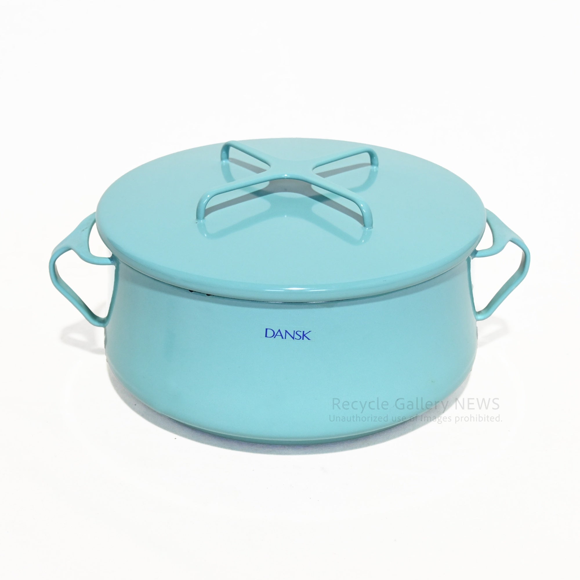 DANSK 23cm Casserole Double-Handled Pot Kobenstyle Teal/Turquoise Enamel U.S.A  / ダンスク 23cm キャセロール 両手鍋 コベンスタイル ティール ターコイズ ホーロー 未使用 新古品