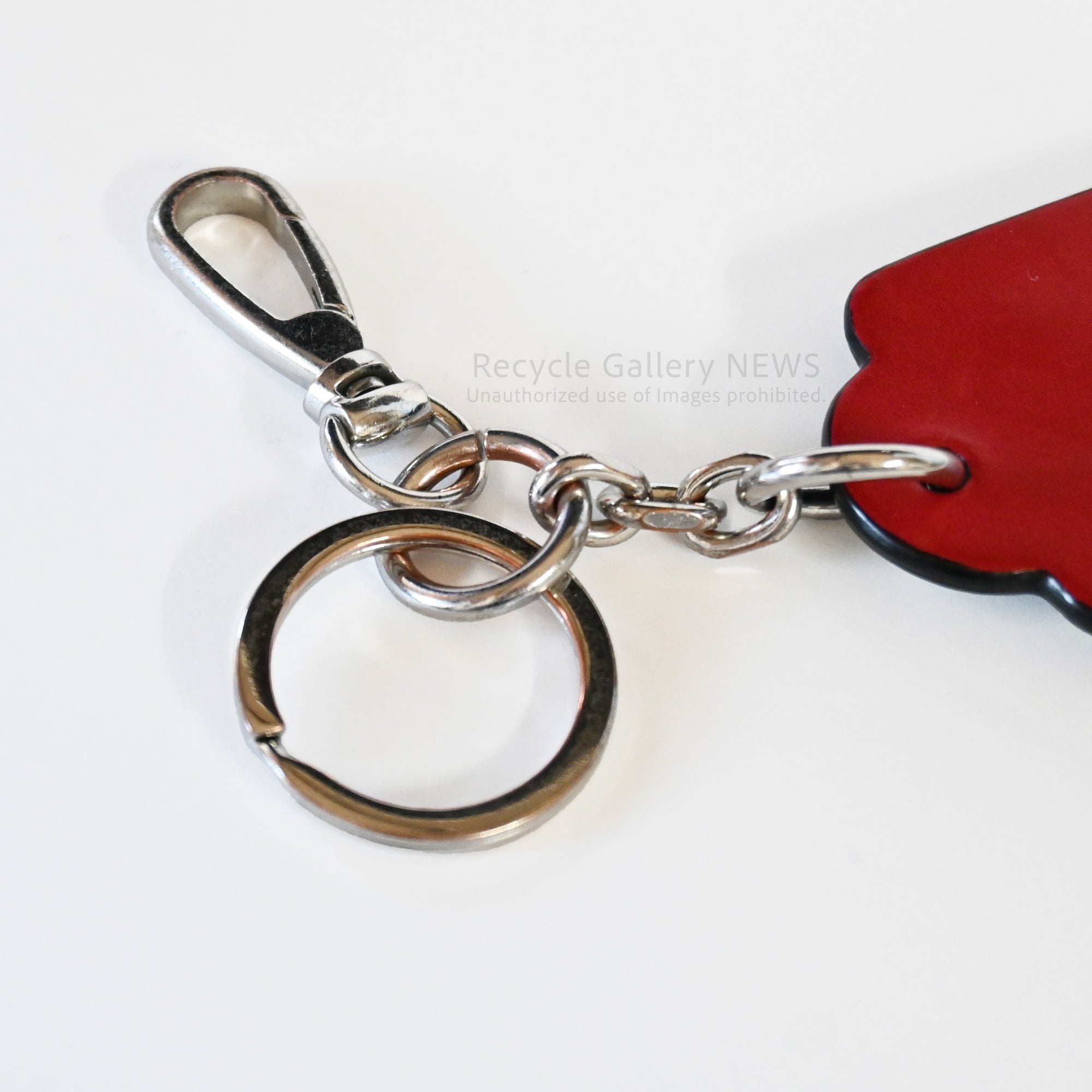 Maison Margiela Key Ring Black & Red Calf Leather France /  メゾン・マルジェラ キーリング カーフレザー ブラック＆レッド フランス