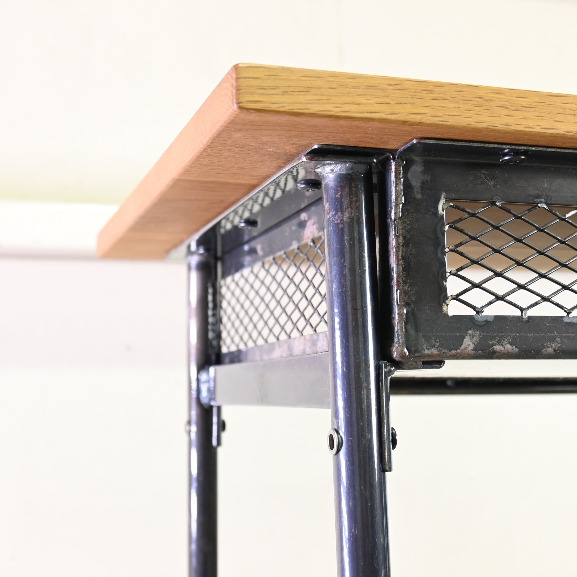 BIMAKES SOLID WOOD IRON DESK Compact desk and chair set Industrial design / ビメイクス ソリッドウッド アイアンデスク コンパクトデスク チェア セット 机 インダストリアルデザイン