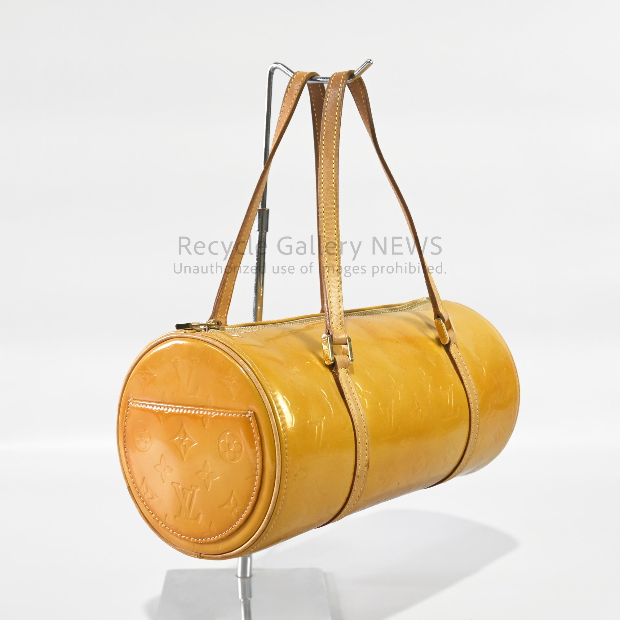 Louis Vuitton Vernis Bedford Barrel Hand Bag Patent Leather Yellow Monogram / ルイヴィトン ヴェルニ ベッドフォード イエロー エナメル バレル ハンドバッグ モノグラム