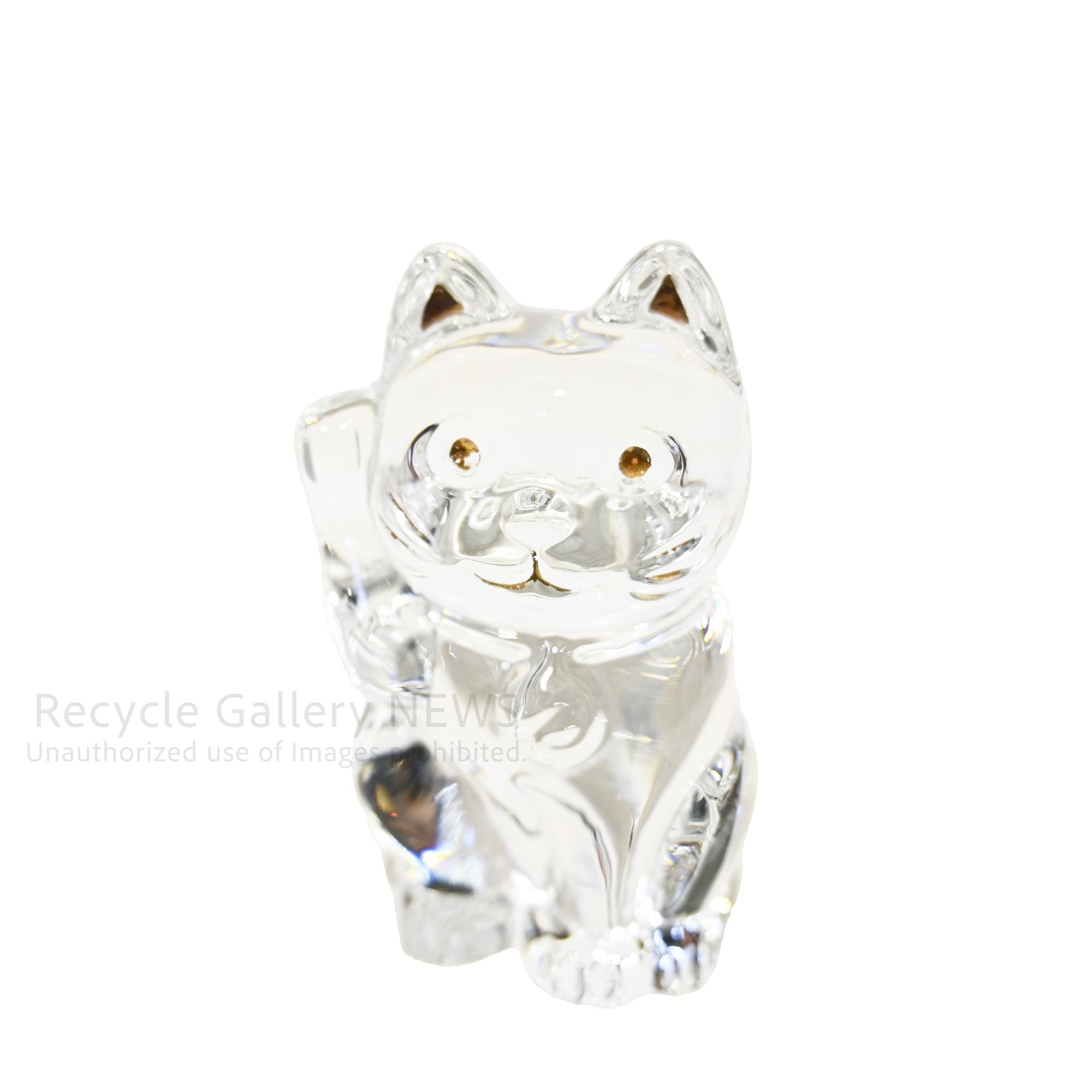 Baccarat Maneki-Neko Lucky Cat Fortune Cat Clear Crystal Glass / バカラ まねき猫 クリア クリスタルガラス
