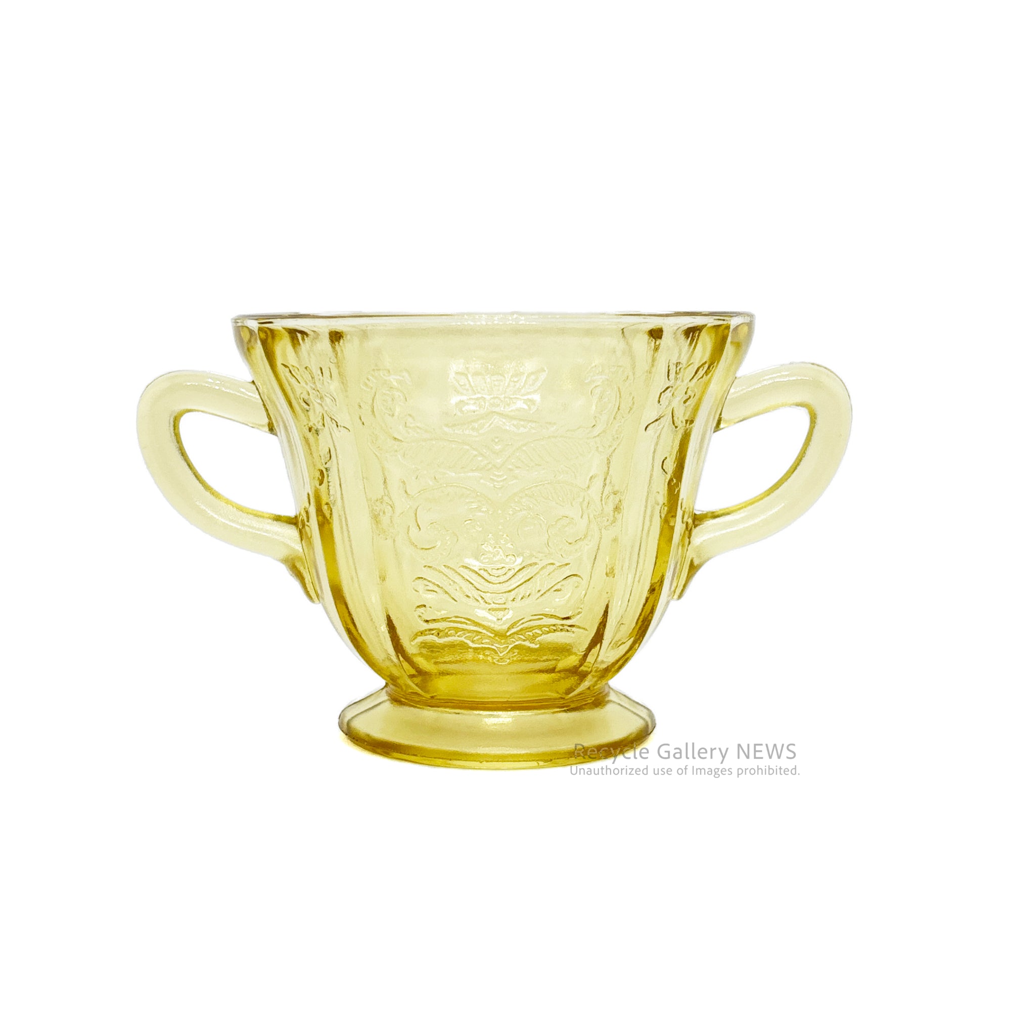 Federal Glass "Madrid" Footed Open Sugar Bowl U.S.A Vintage / フェデラル・グラス マドリッド フットデッド・オープン・シュガーボウル 1930年代