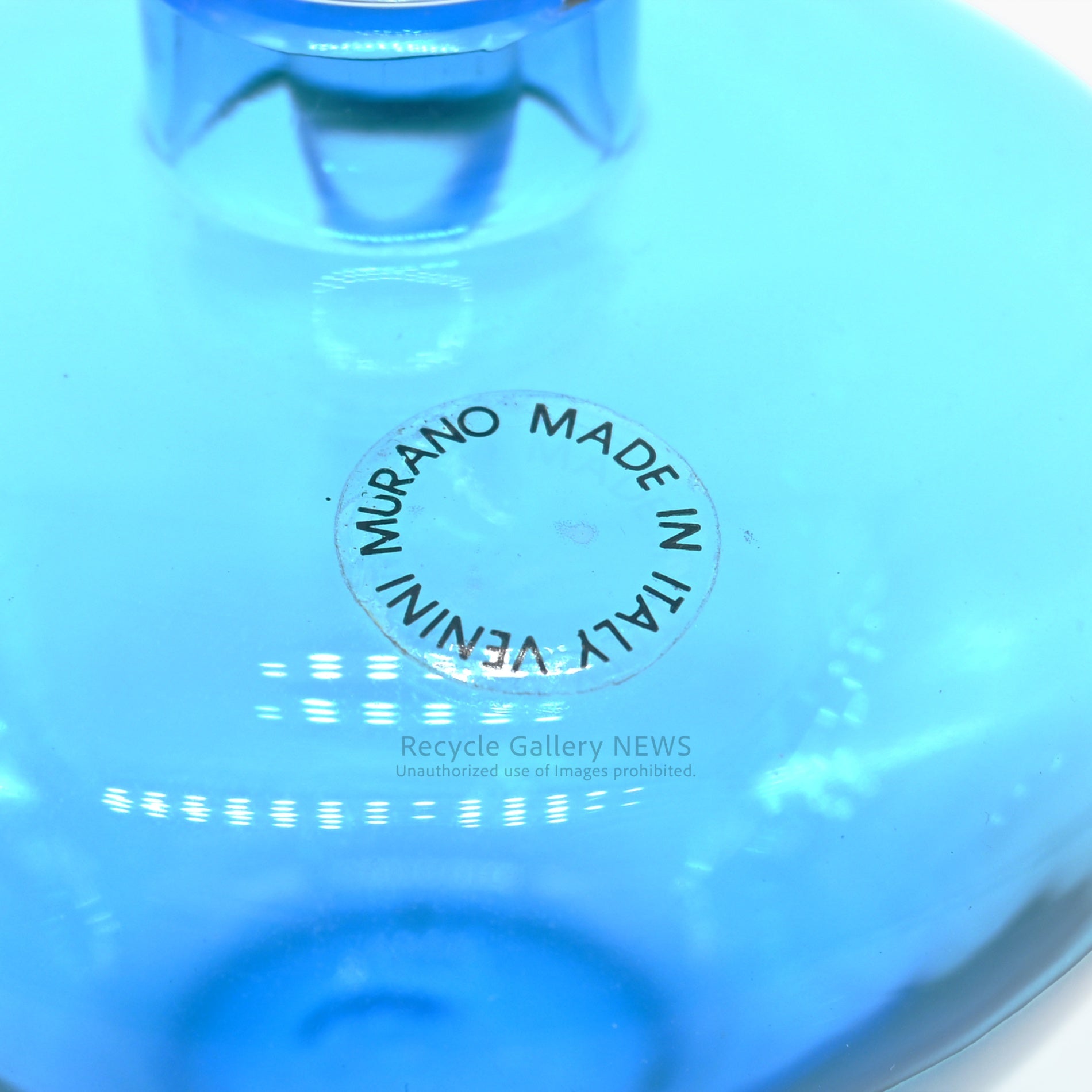 MURANO VENINI MONOFORINI Perfume Bottle Italia Blue Glass Art Piece / ムラノガラス ヴィニーニ社 香水瓶 イタリア モノフォリーニ 青色 アートピース