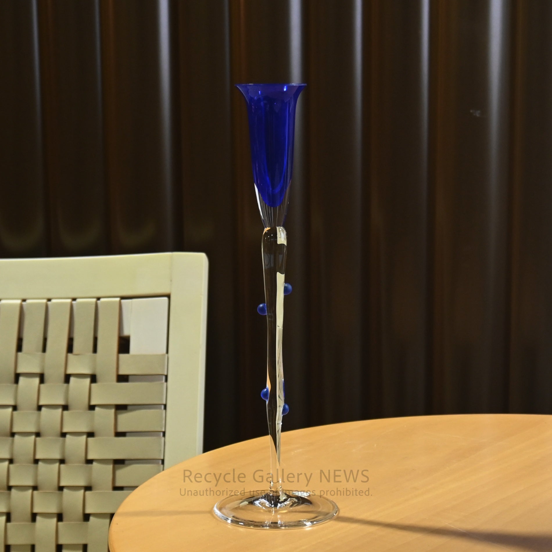 Rosenthal Cobalt Blue Glass Candle Holder Modern Interior / ローゼンタール ガラス キャンドルスタンド 青 ディスプレイ モダンインテリア