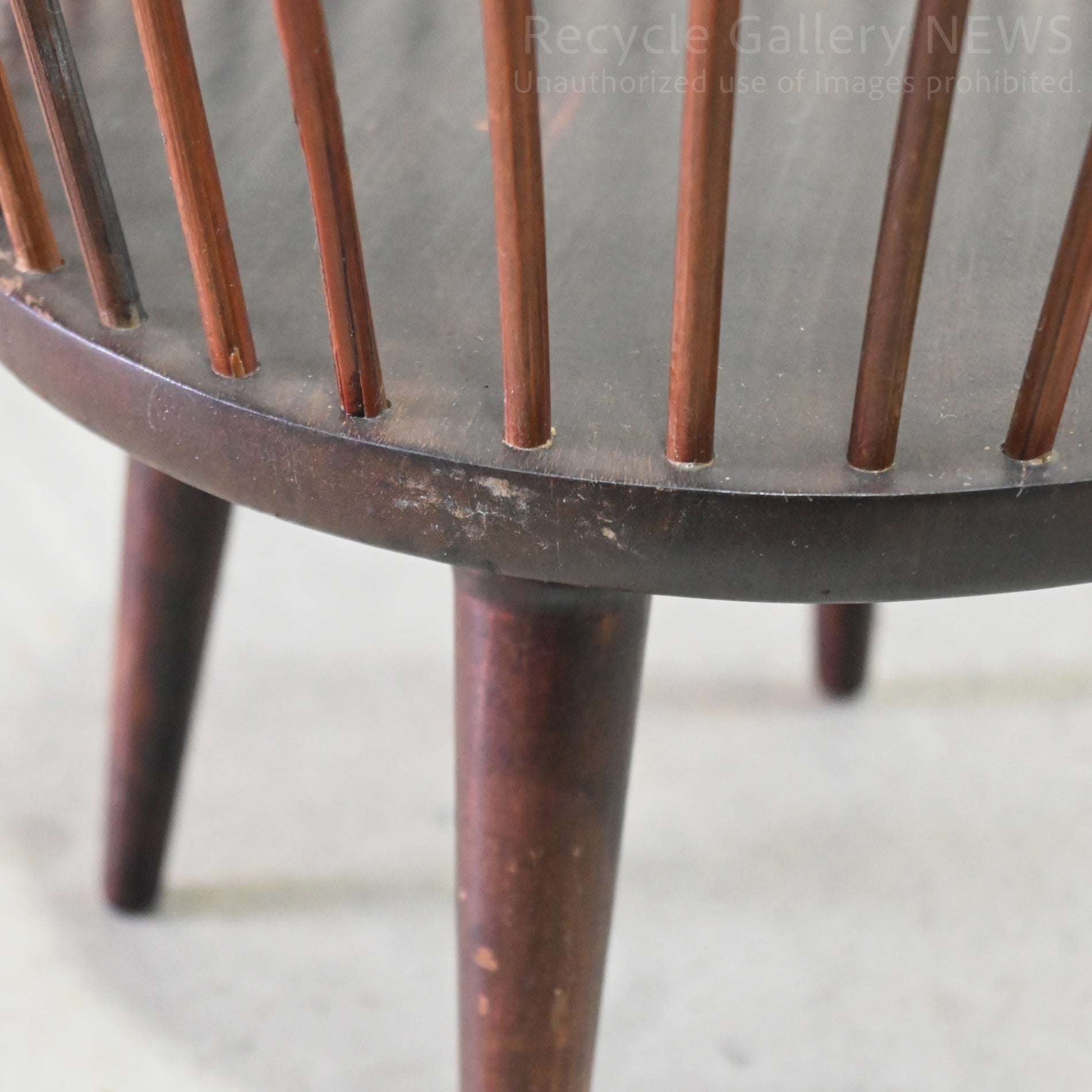 Vintage Wood & Bamboo Basket Dark Brown Magazine Rack Planter Covers Boho interior Crafts Japanese Modern / ヴィンテージ 木竹脚付きバスケット ダークブラウン マガジンラック プランターカバー 民芸 和モダン アジアンインテリア