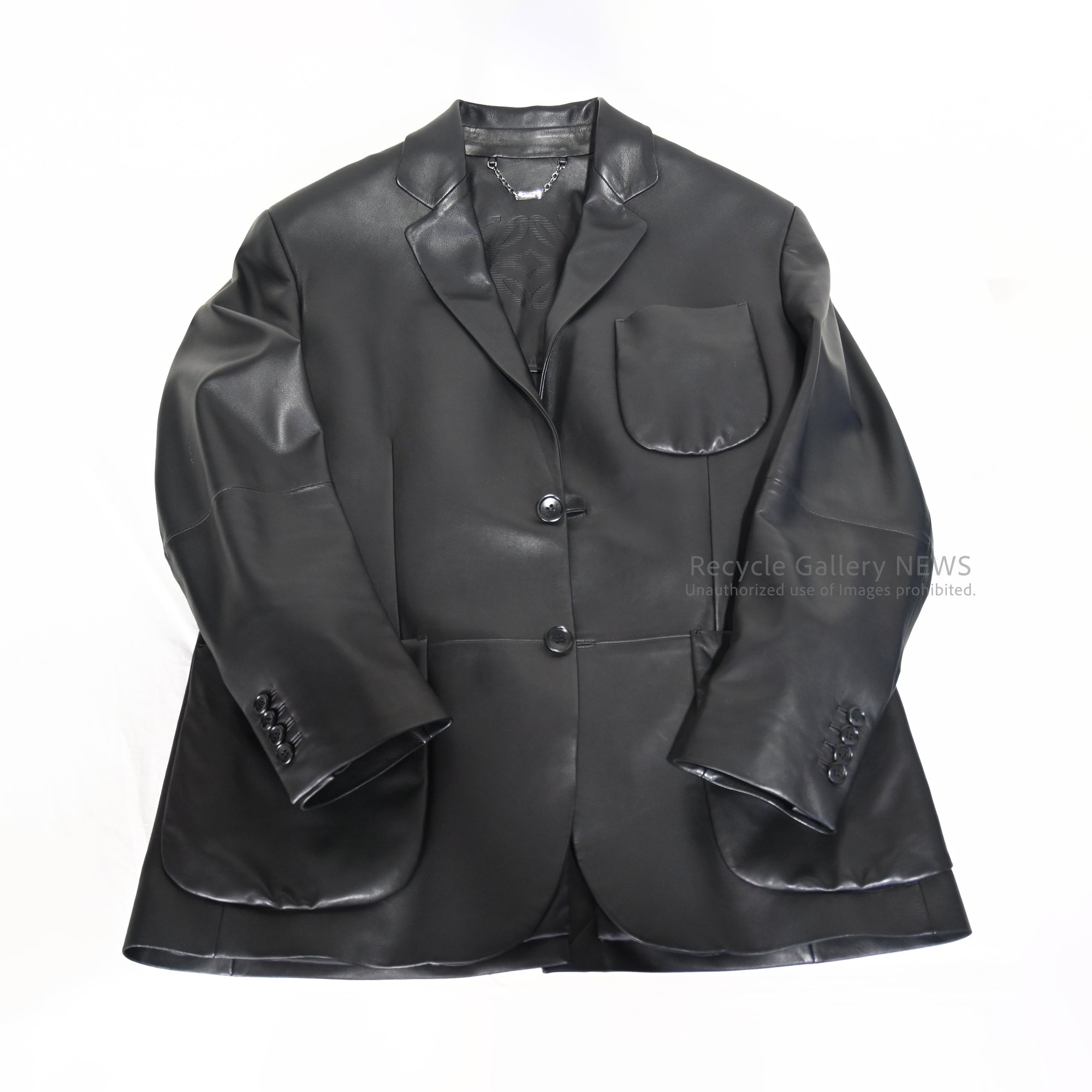 LOEWE Men's Lamb Leather Jacket in Black Jonathan Anderson /  ロエベ メンズ ラム レザー ジャケット ブラック ジョナサン・アンダーソン  羊革 黒