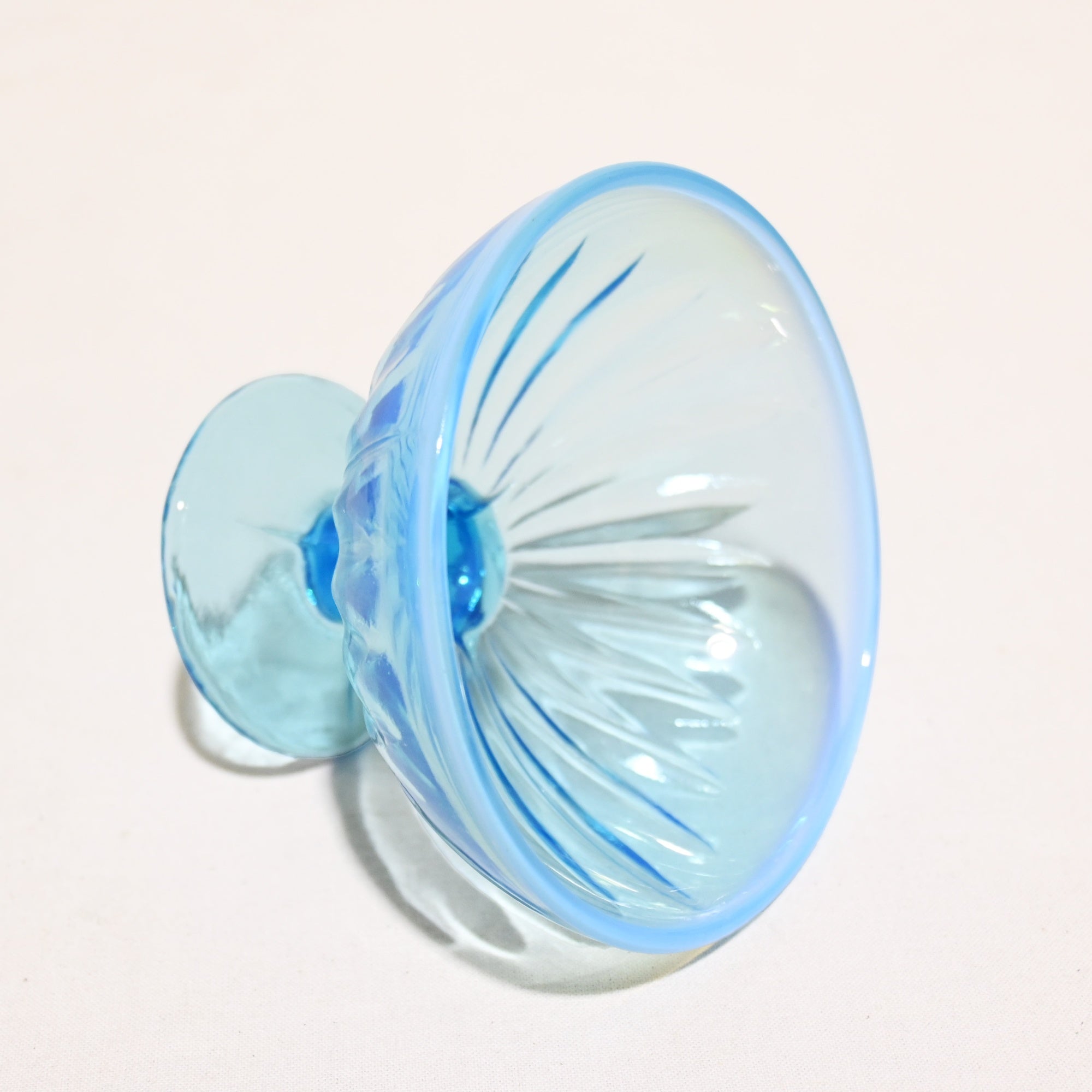 Vintage Press Glass Japanese Glass Ice Cup Hawaiian Blue Color Retro / ヴィンテージ プレスガラス 和ガラス 氷コップ 水色 ハワイアンブルー レトロ