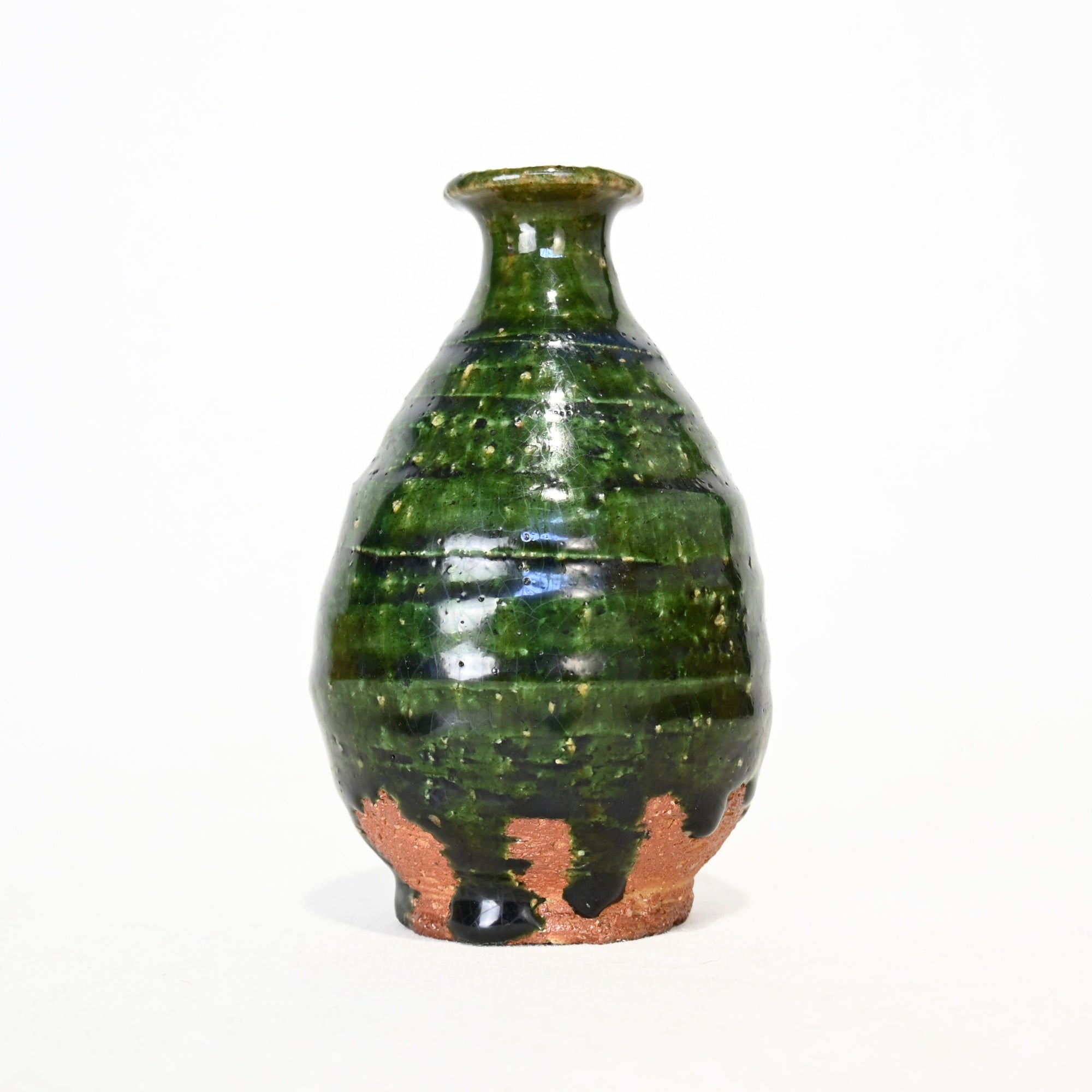 松崎健 織部徳利 共箱栞付 遊心窯 / Ken Matsuzaki Oribe Tokkuri Yuushin-Gama Japanese Sake bottle