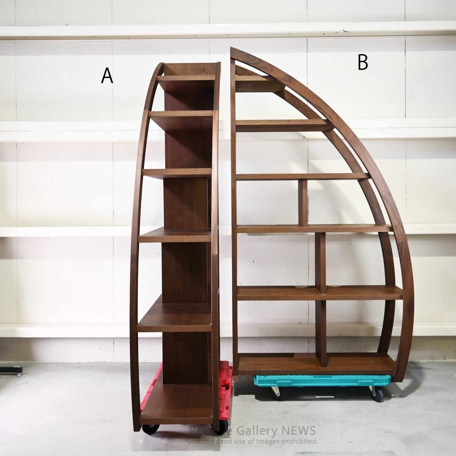 Maruyoshi Mingei Furniture DEEP Series Moon Shelf in Walnut Japanese Craftsmanship Moon Viewing  / マルヨシ民芸家具 ディープシリーズ ムーンシェルフ ウォールナット 職人技 お月見 和家具