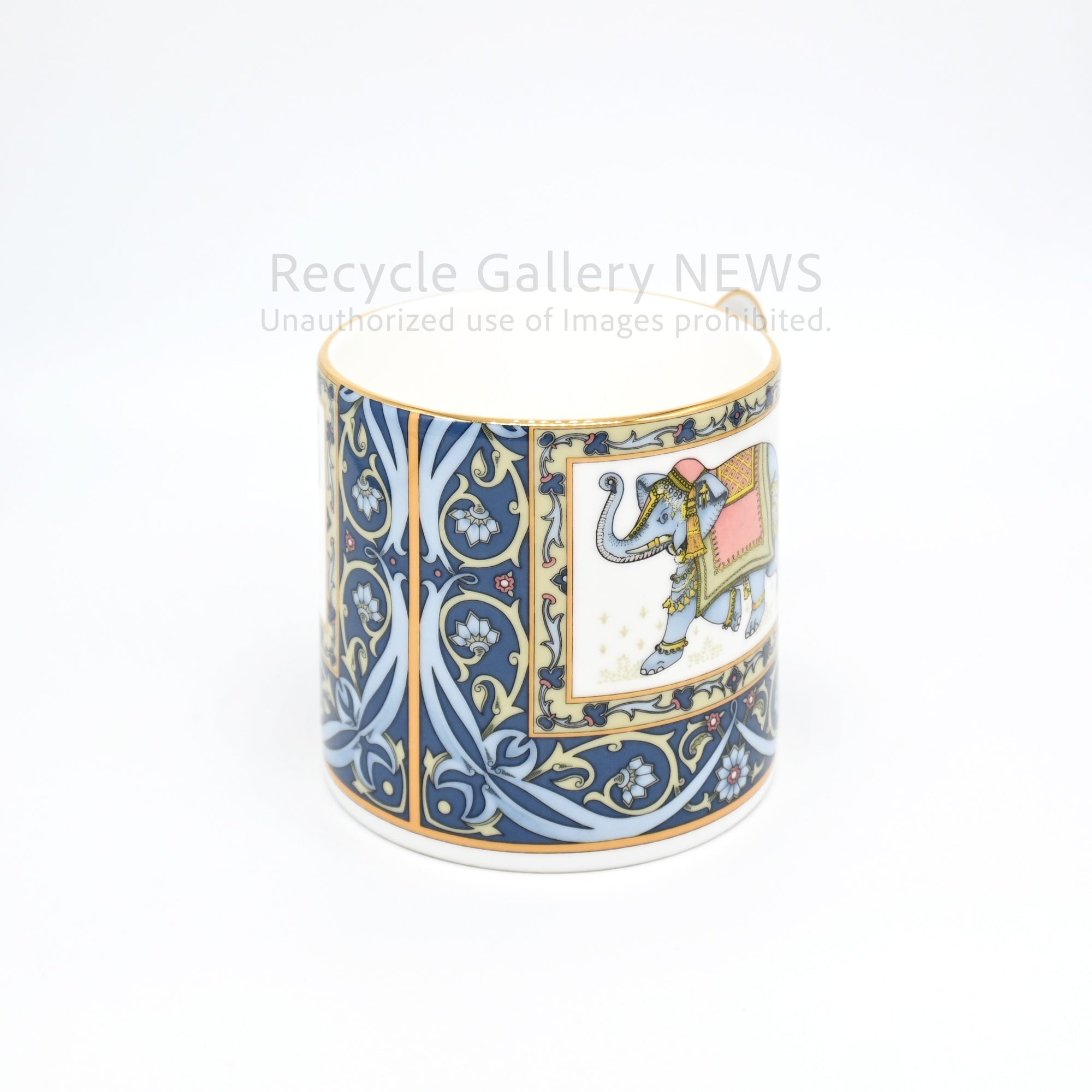 WEDGWOOD "BLUE ELEPHANT" Mug Cup Oriental Design Bone China Collectible Piece / ウェッジウッド ブルーエレファント マグカップ 廃盤品 象モチーフ ボーンチャイナ オリエンタルデザイン