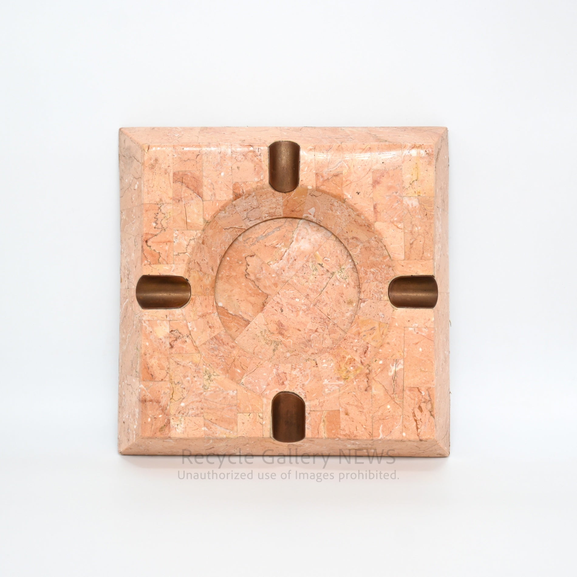 Pink Marble Look Stone Texture Ash Tray Square Mid-Century Modern / 大理石調 アッシュトレイ 灰皿 スクエアフォルム モダンインテリア ミッドセンチュリー ピンク マーブル