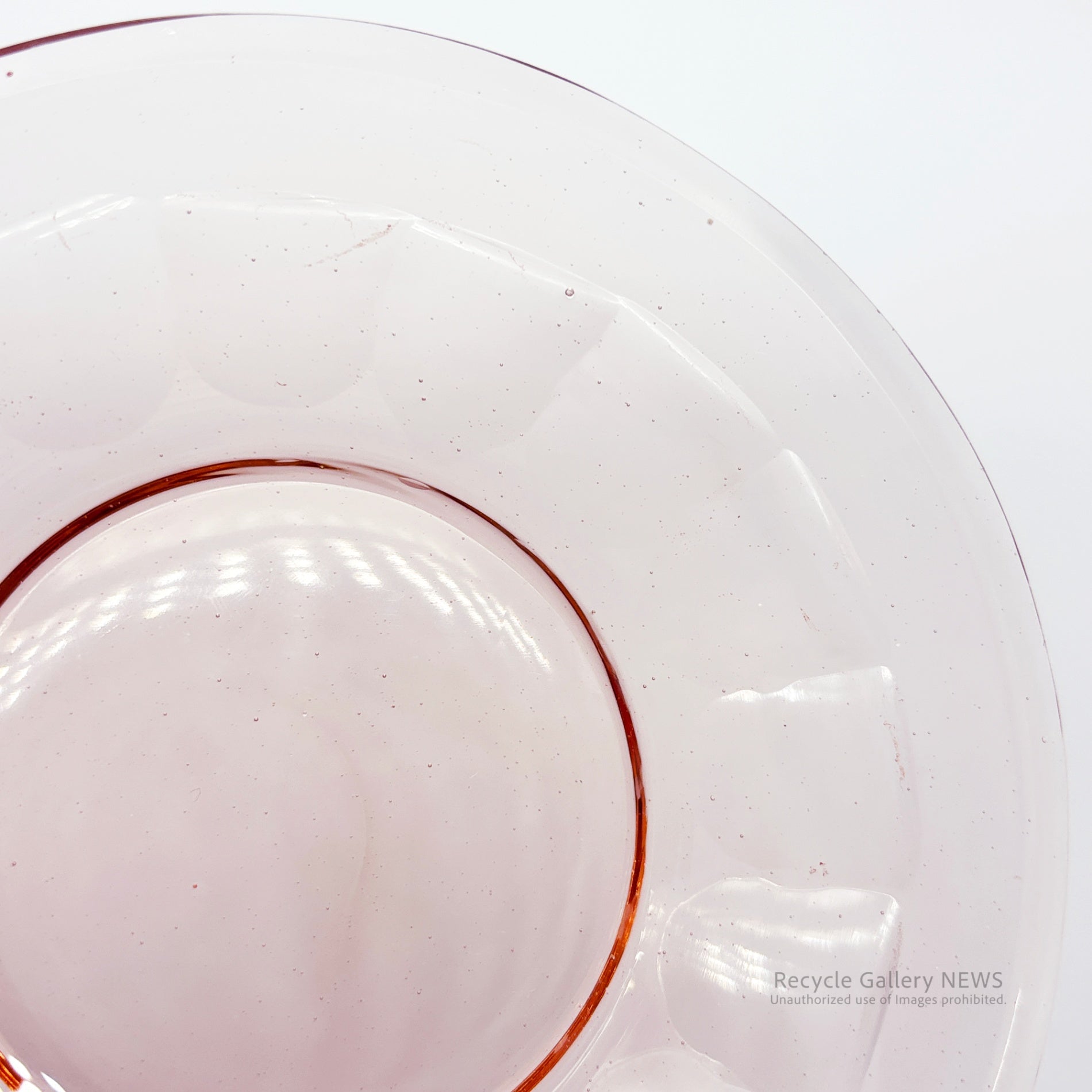 Vintage Pink Glass Cup & Saucer Set (Pair) Pressed Glass HIGH CLASS TKM TOKYO Japan / 昭和レトロ ピンクガラス C&S ペアセット 当時物 プレスガラス