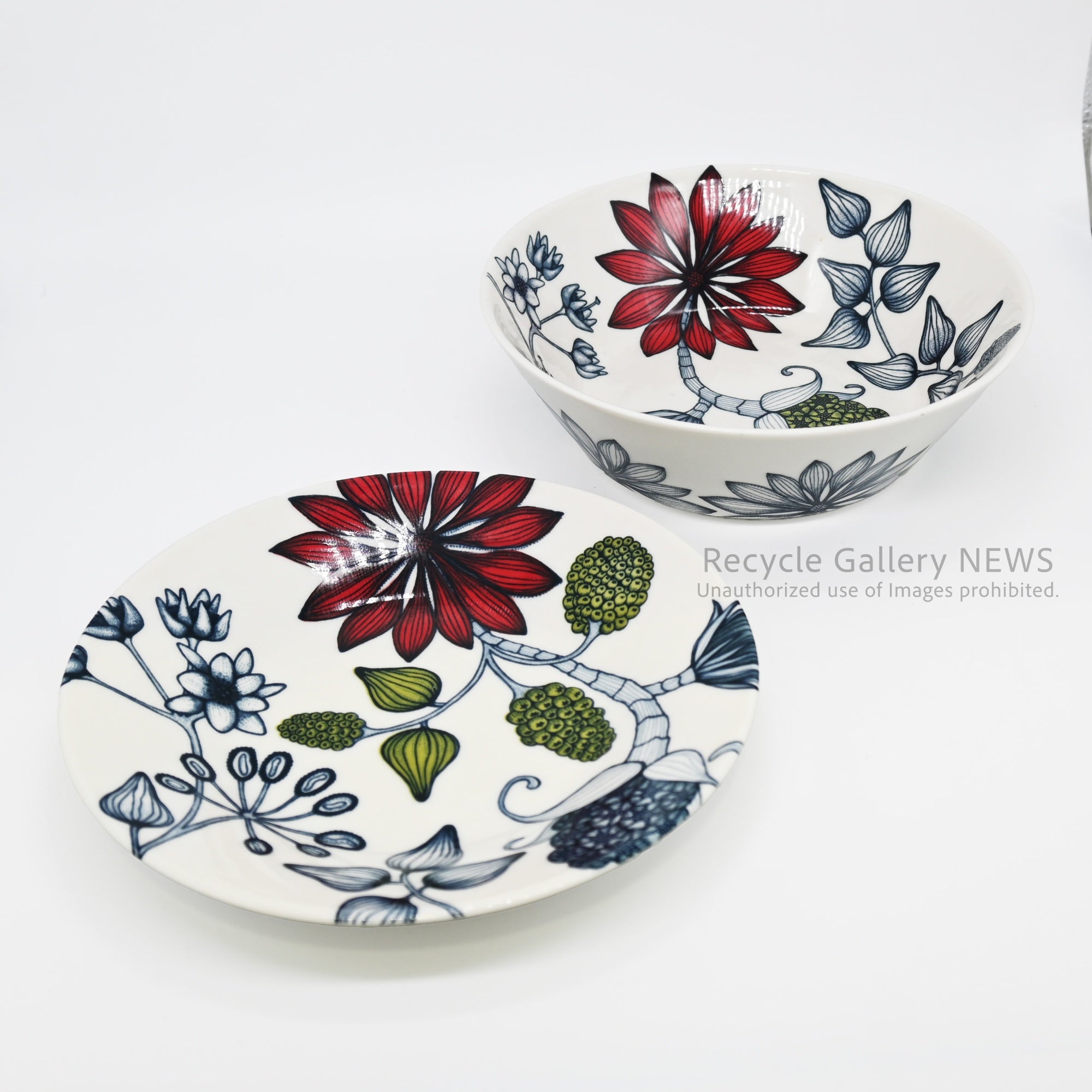 ARABIA Runo Summer Ray Finland Floral 16.5cm Plate Old Backstamp  Scandinavian Style / アラビア ルノ サマーレイ 16.5cmプレート フィンランド  花柄 北欧 旧スタンプ