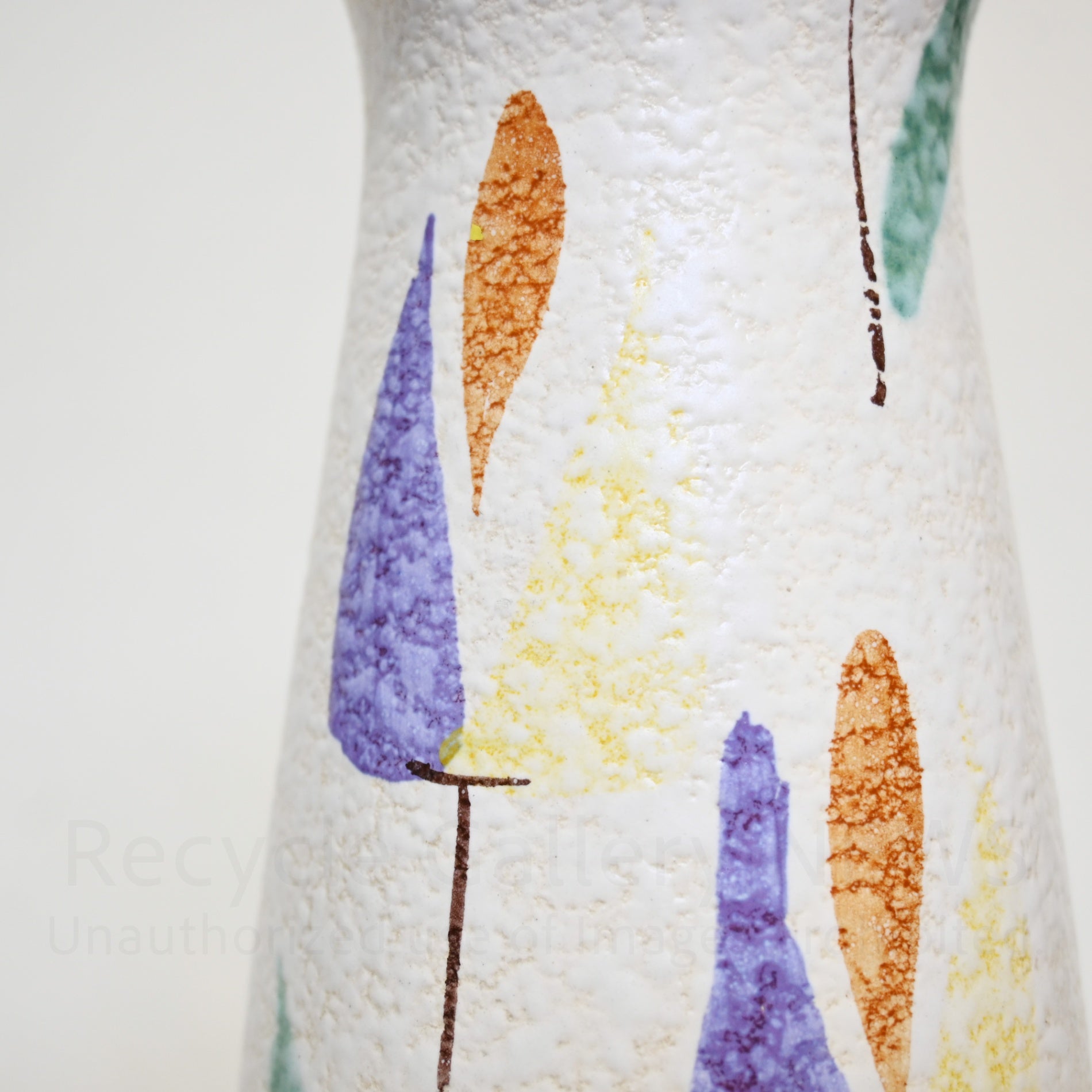 West German Flower Vase Tulip pattern  1950s-1960s Vintage / 西ドイツ製 花瓶 チューリップ柄 推定1950〜60年代 ヴィンテージ