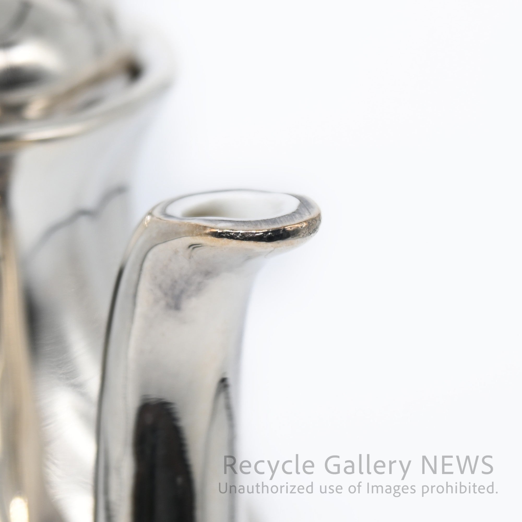SILVER COATED PORCELAIN TEA POT  Antique German Silver Plated 3-Piece wmf / シルバープレートドイツアンティーク 三点セット ドイツ WMF社  銀メッキ