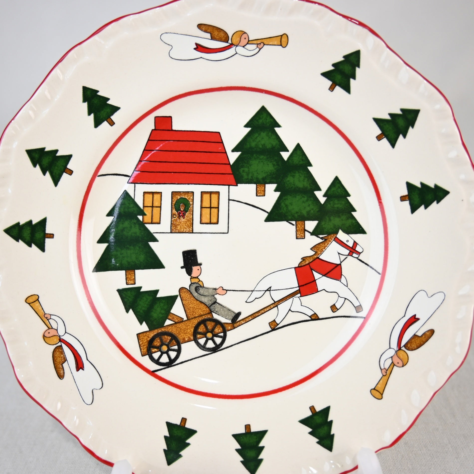MASON'S IRONSTONE Christmas village Plate 3-size UK Vintage / メイソンズアイアンストーン クリスマスヴィレッジ プレート3サイズ各種 英国ヴィンテージ