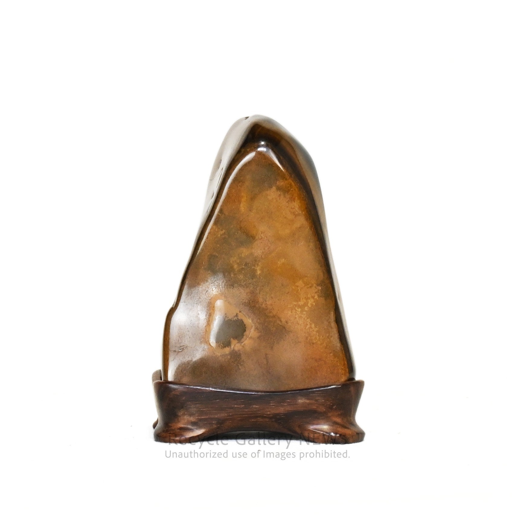 Tiger's Eye Stone Ornament with Base Natural Stone from Africa / 虎目石 台座付 アフリカ 天然石 置物