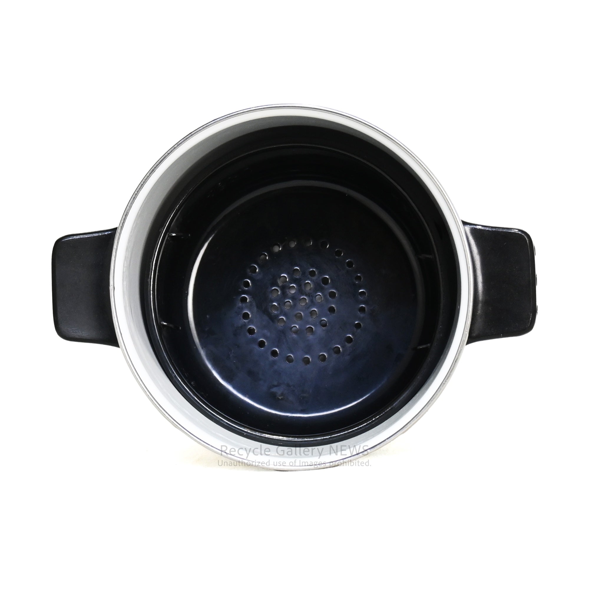 1960s American vintage enamel pot White with food design / 1960年代 アメリカ ヴィンテージ ホーロー鍋 ホワイト 食材デザイン