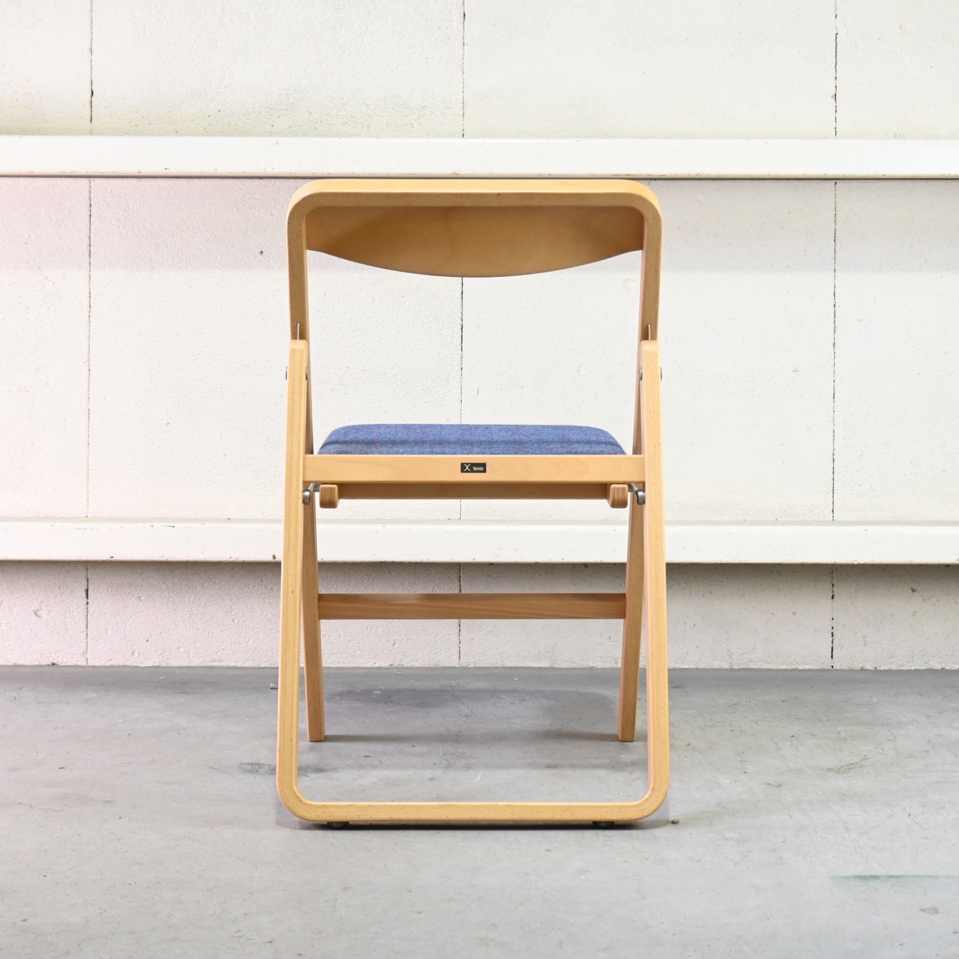 Tendo Folding chair T-3229WB-NT Japan Molded plywood / 天童木工 フォールディングチェア 折りたたみ椅子 廃盤シート張地布 日本 成形合板 木材