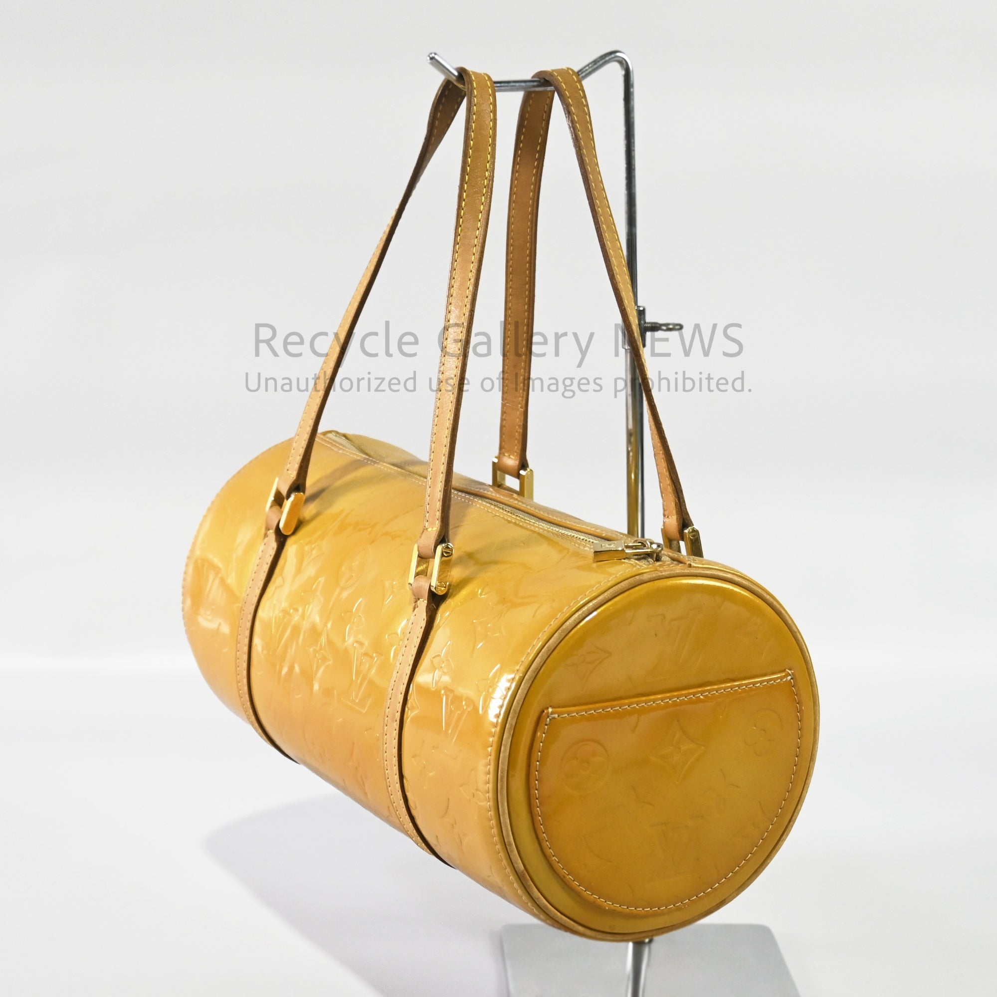 Louis Vuitton Vernis Bedford Barrel Hand Bag Patent Leather Yellow Monogram / ルイヴィトン ヴェルニ ベッドフォード イエロー エナメル バレル ハンドバッグ モノグラム