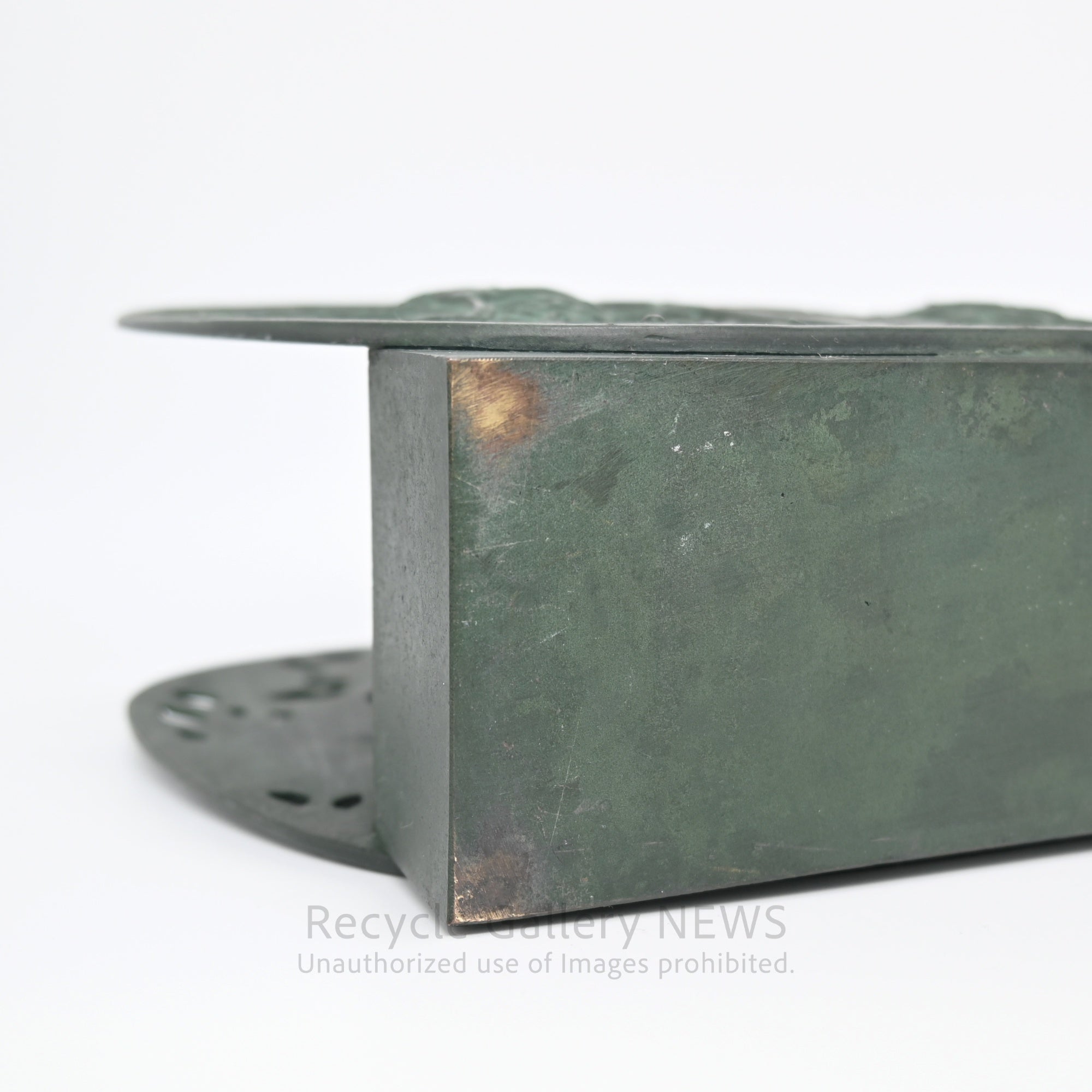 Green Bronze Ash Tray Art Object Oriental Vintage  / 青銅 灰皿 オブジェ オリエンタル ヴィンテージ 緑