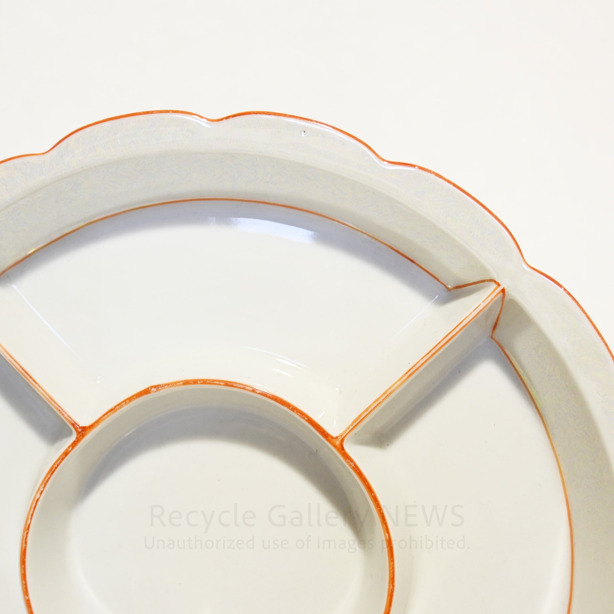 Old Noritake Hors d'oeuvre Serving plate Taisho era 1912s Japan-Domestic-market Yajirobe backstamp / オールドノリタケ オードブル サービングプレート 大正時代 1912年頃 国内向けヤジロベー バックスタンプ