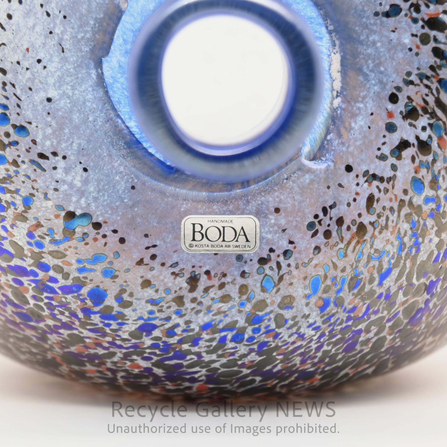 KOSTA BODA Bertil Vallien Art Modern Glass Flower Vase Purple Tones / コスタボダ ガラス フラワーベース バーティル・ヴァリーン 一輪挿し 花瓶 パープル系 アートガラス モダン
