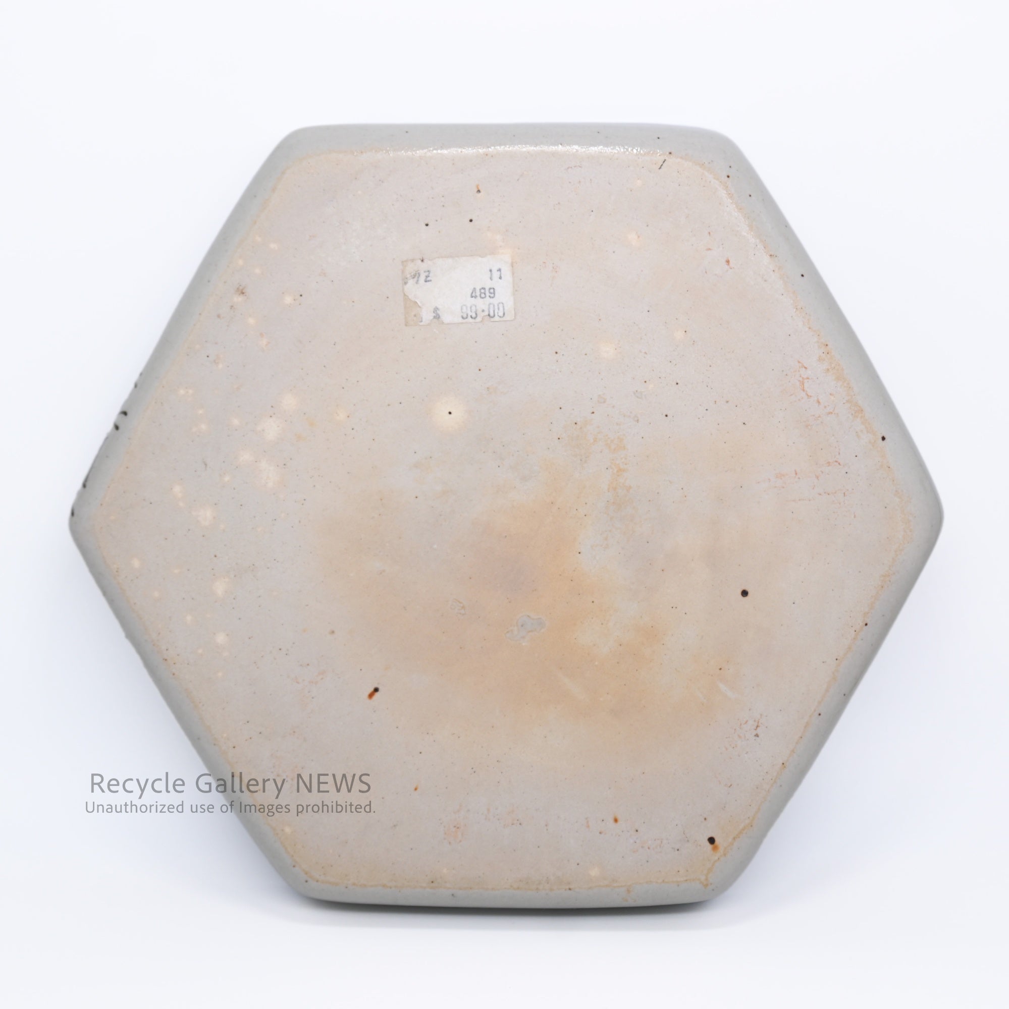 Ken Edwards Mexican Pottery Tonala Ware Blue Hexagonal Plate Bird Motif / ケン・エドワーズ メキシコ陶芸 トナラ焼き 六角形プレート 鳥モチーフ 青
