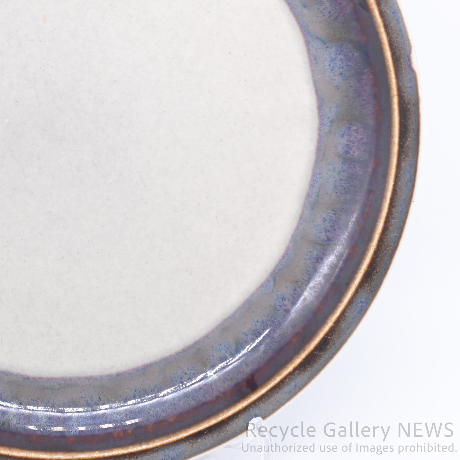 B&G Quistgaard 19cm Stoneware Plate Danish Vintage Blue Brown Gray / ビングオーグレンダール クイストゴー 19cmプレート 皿 デンマーク食器 ブルー ブラウン グレー