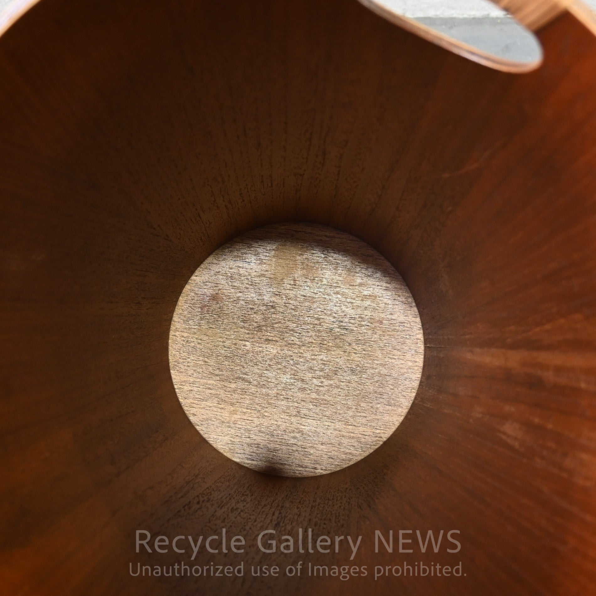 SAITO WOOD Molded Plywood Paper Basket Wastebasket Brown Discontinued / サイトーウッド 成形合板 ペーパーバスケット ゴミ箱 ブラウン 廃盤品
