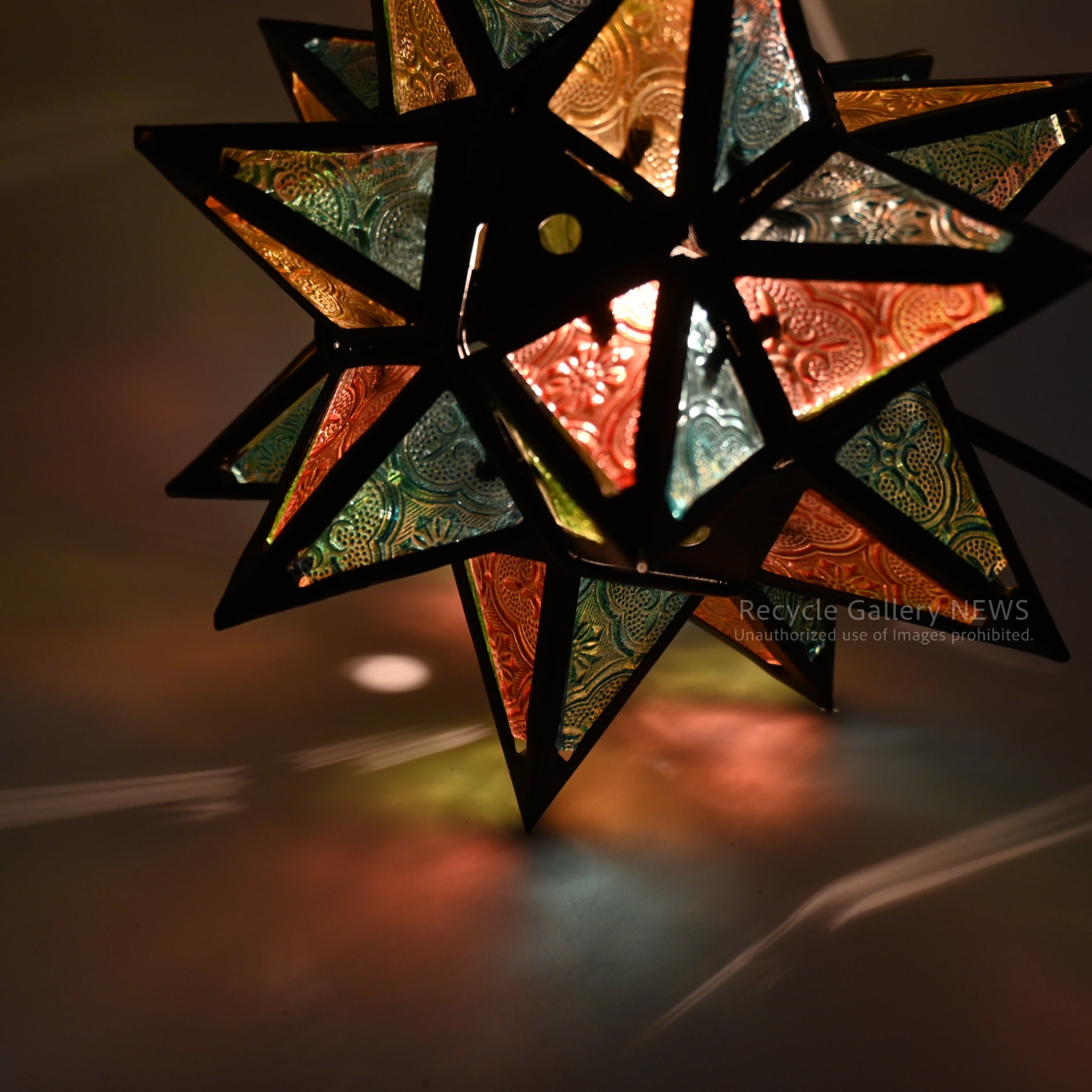 Patterned glass Star-shaped light Moroccan style Vintage / パターンガラス 星形ライト モロッカンスタイル ヴィンテージ