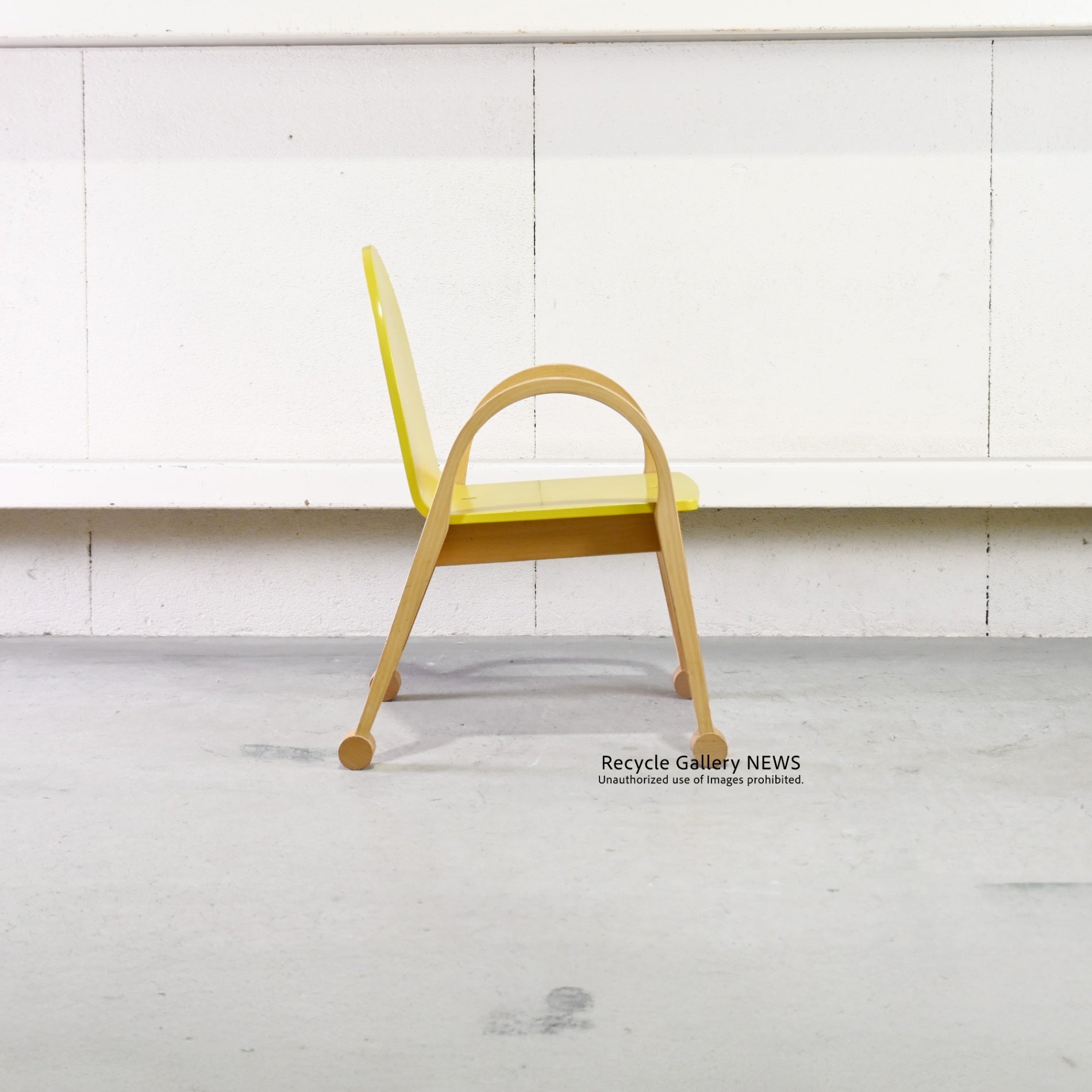 Nisshin Mokko ac-cent Kids chair Yellow Japan / 日進木工 アクセント キッズチェア イエロー 日本