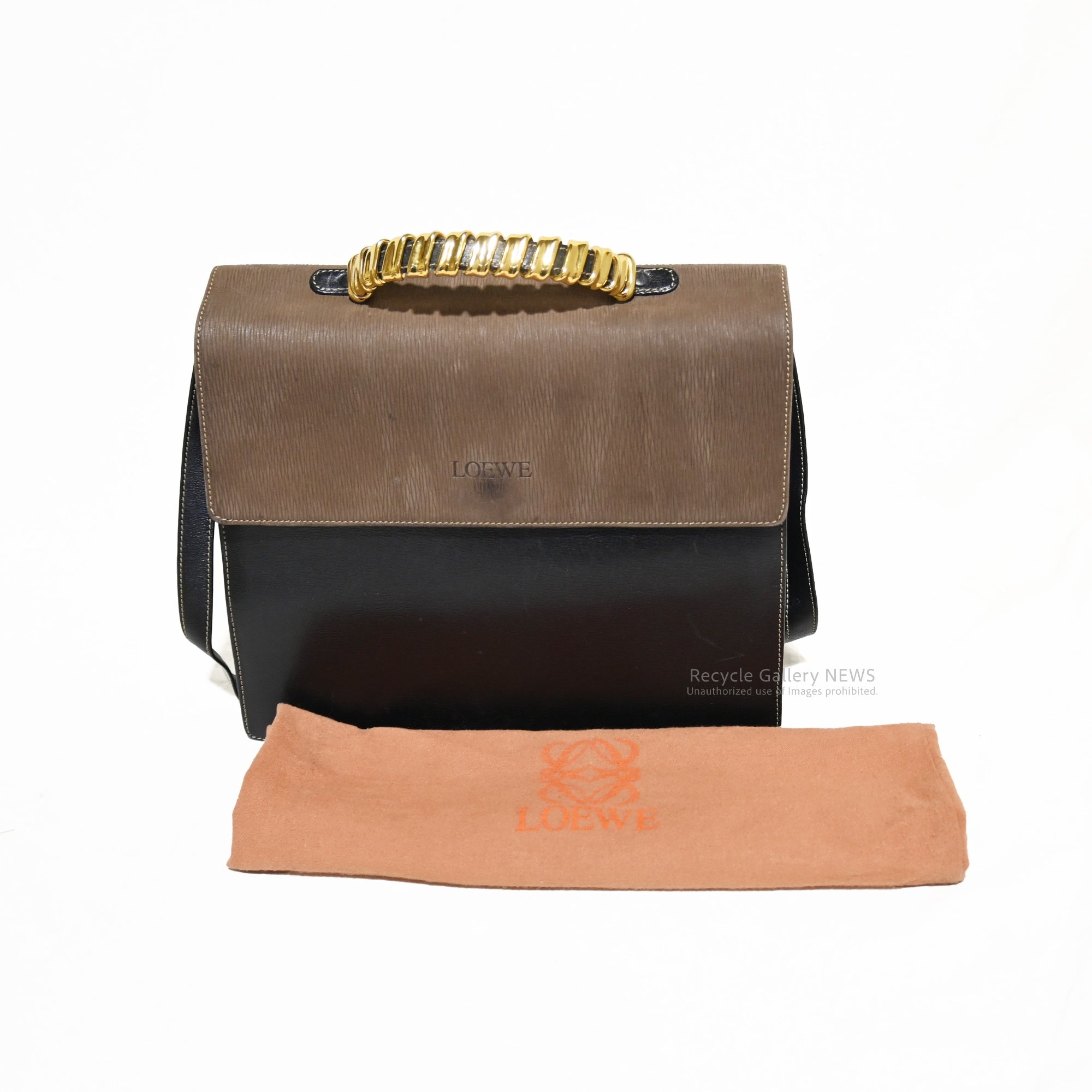 ロエベ　ベラスケス ツイスト 2WAY ショルダーバッグ レザー ヌバック Vintage LOEWE Velázquez 2-way shoulder bag with twisted hardware