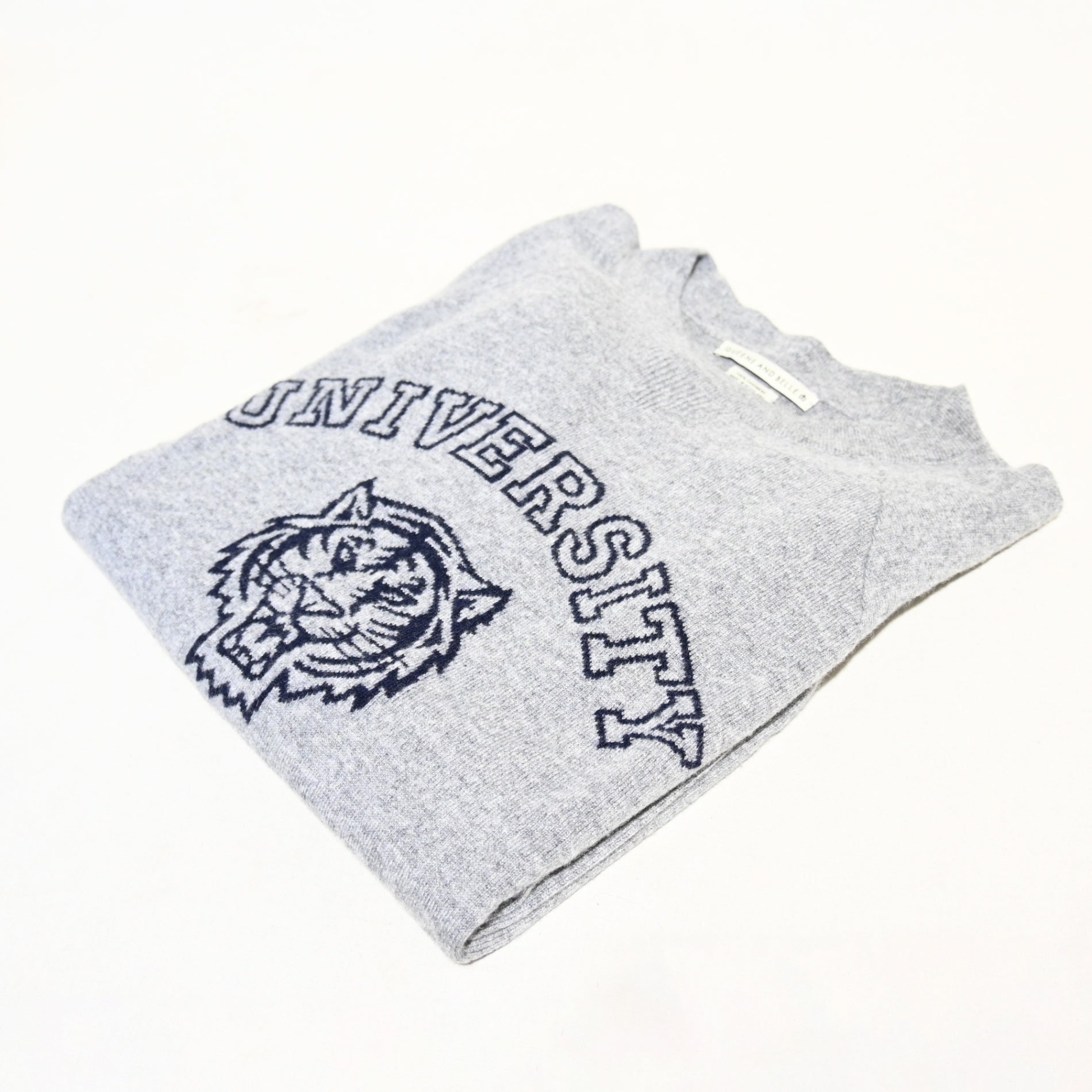 QUEEN and BELLE Striders TIGER Sweat / クイーンアンドベル ストライダーズタイガースウェット 総カシミヤセーター レディースMサイズ