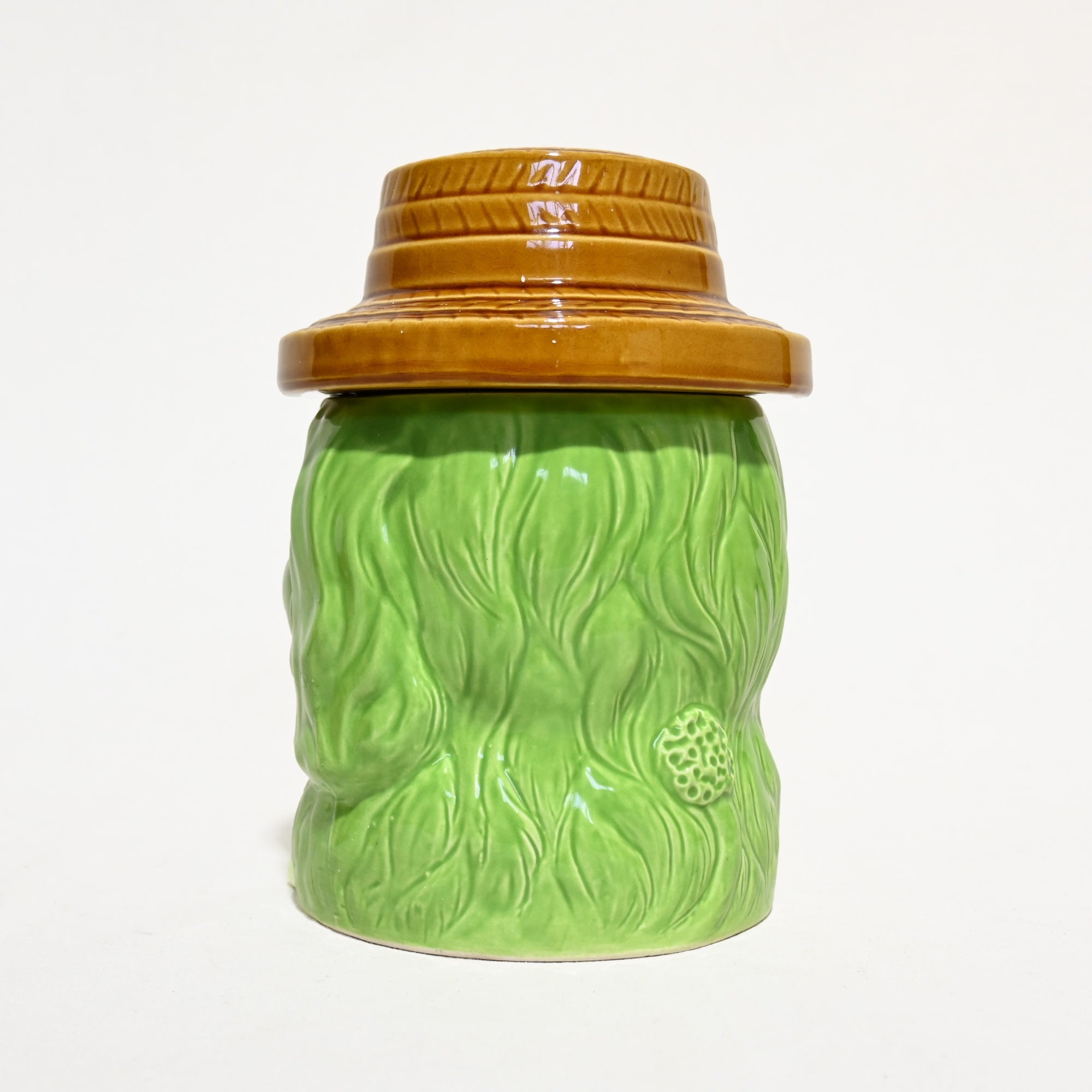 Green Dog Cookie Jar Pot Trinket Box Retro Japan Vintage / グリーンドッグ クッキージャー 昭和レトロ 犬 小物入れ ポット 日本 ヴィンテージ
