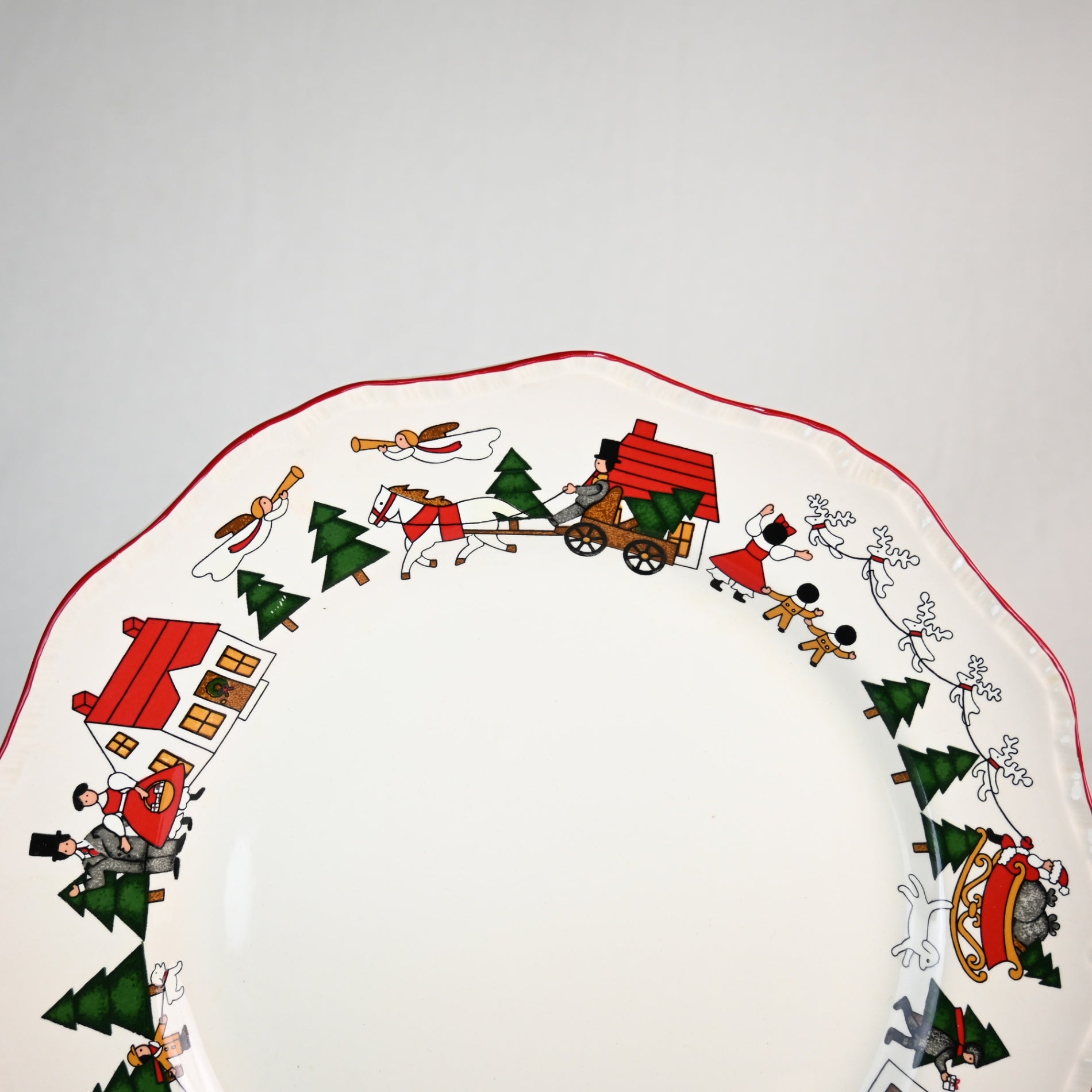 MASON'S IRONSTONE Christmas village Plate 3-size UK Vintage / メイソンズアイアンストーン クリスマスヴィレッジ プレート3サイズ各種 英国ヴィンテージ